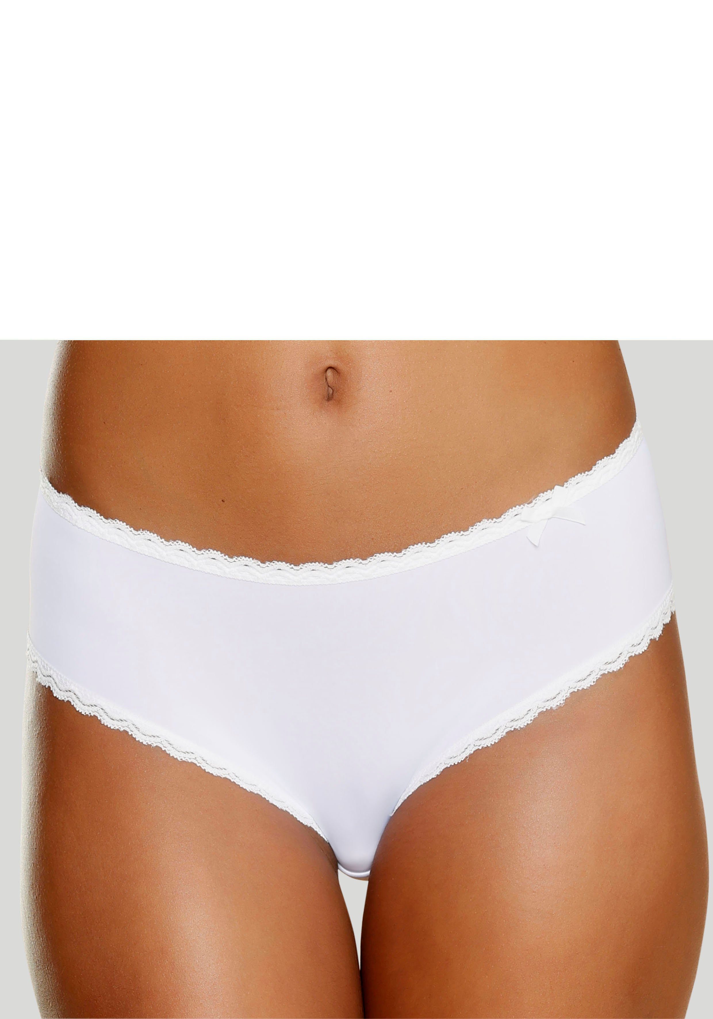 s.Oliver RED LABEL Beachwear Hipster Camille met fijne kanten rand dames slips maat 44/46 wit