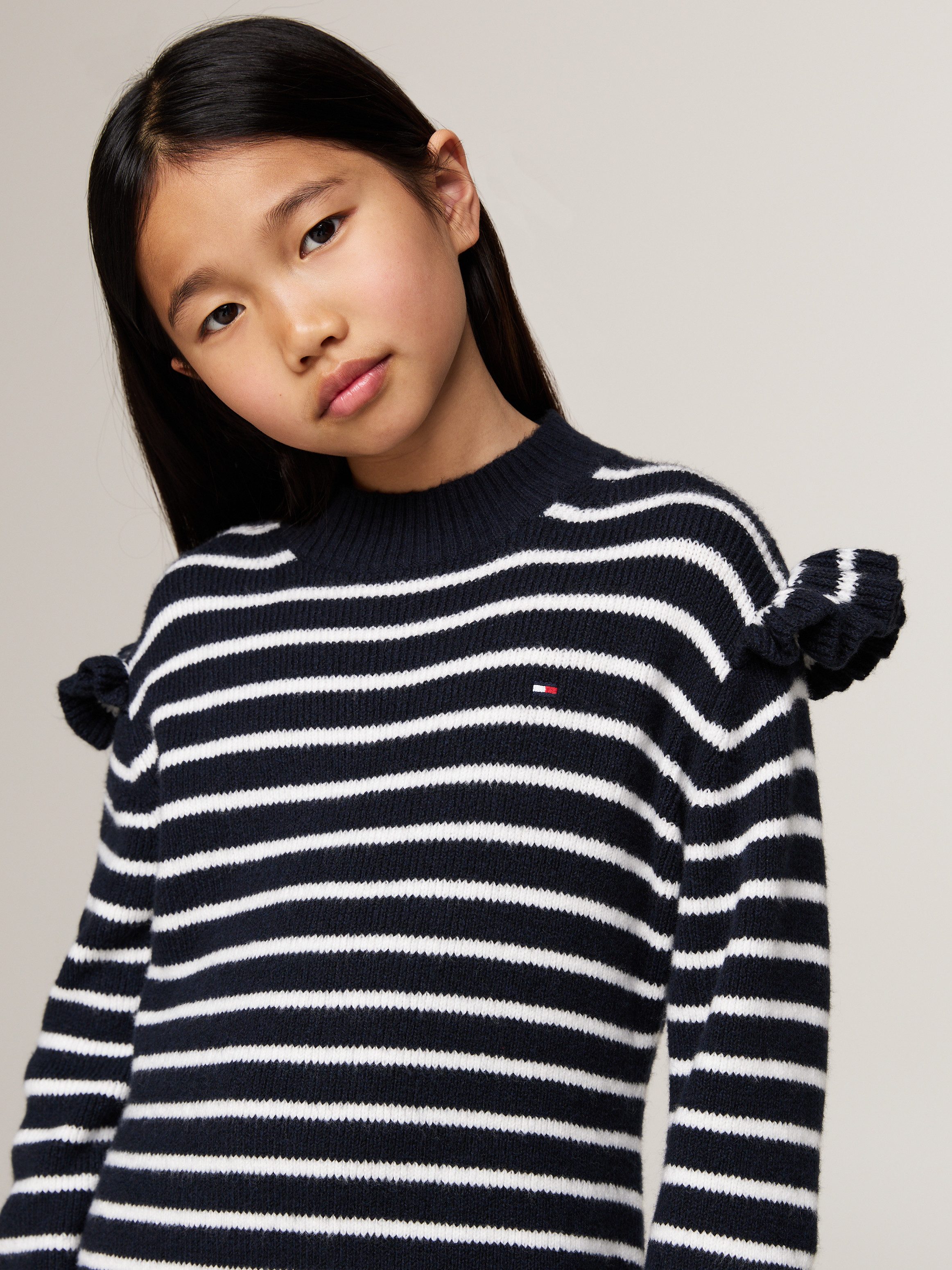 Tommy Hilfiger Gebreide jurk RUFFLE SKATER DRESS LS