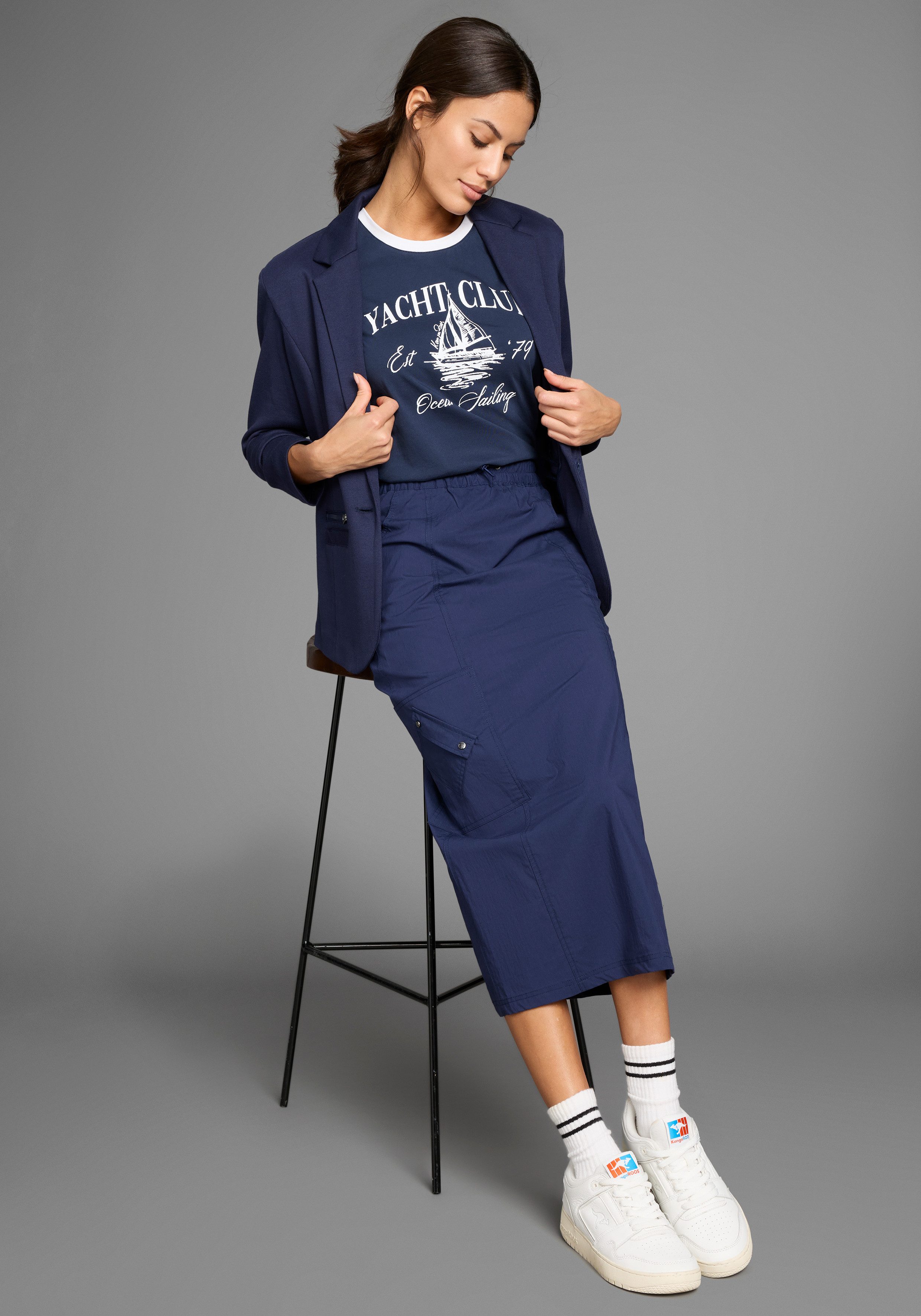 KangaROOS Cargorok met elastische taille en split achter
