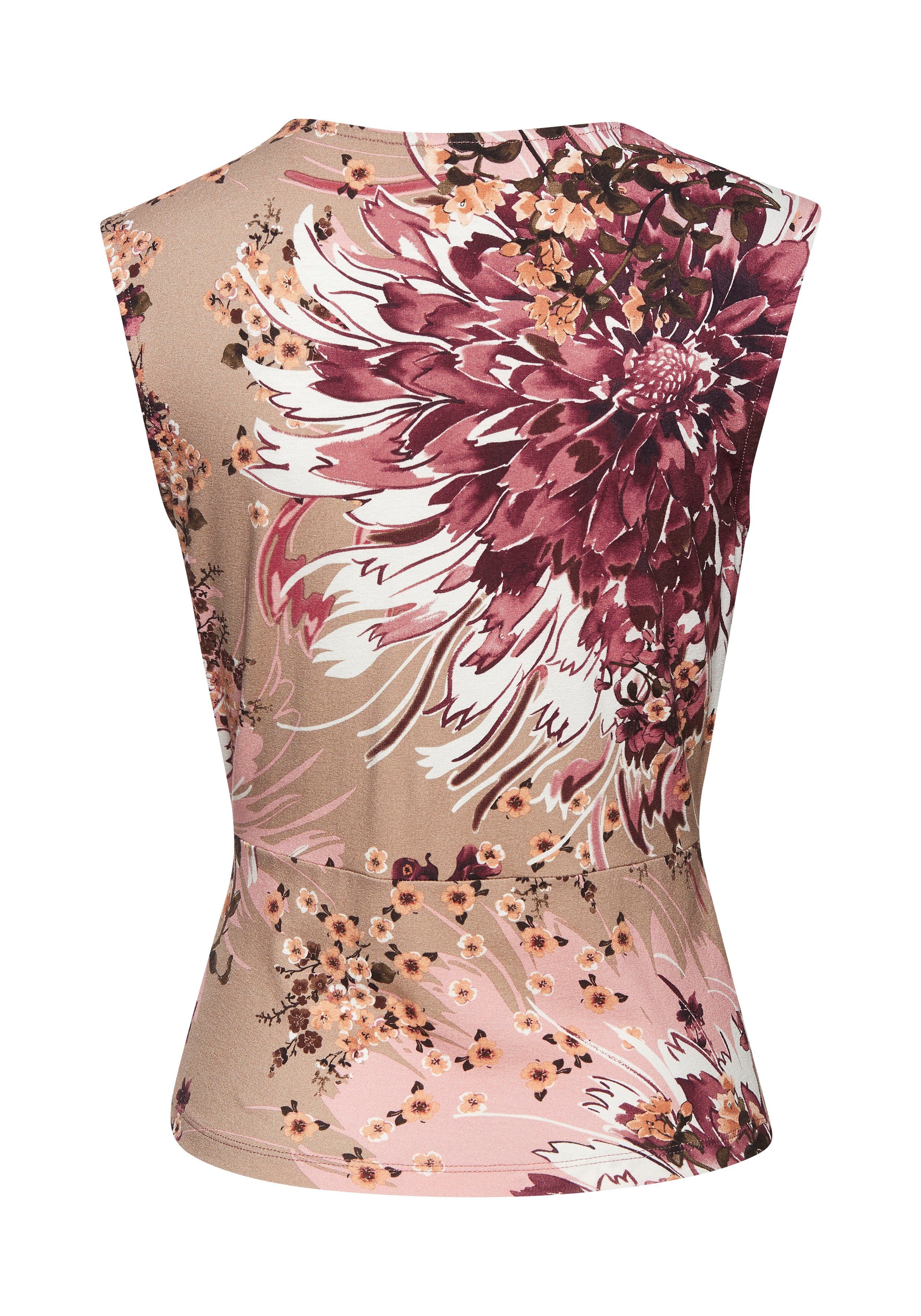 Lascana Shirttop met alloverprint, elegant zomertop met v-hals