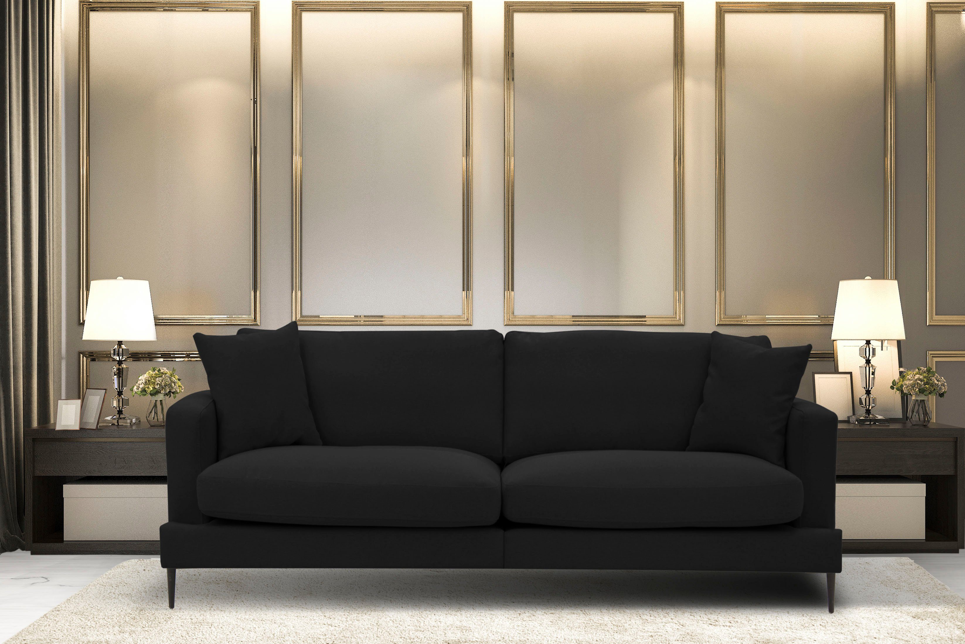 Leonique 3-zitsbank Cozy elegante designbank, afmetingen B/D/H: 211/97/80 cm