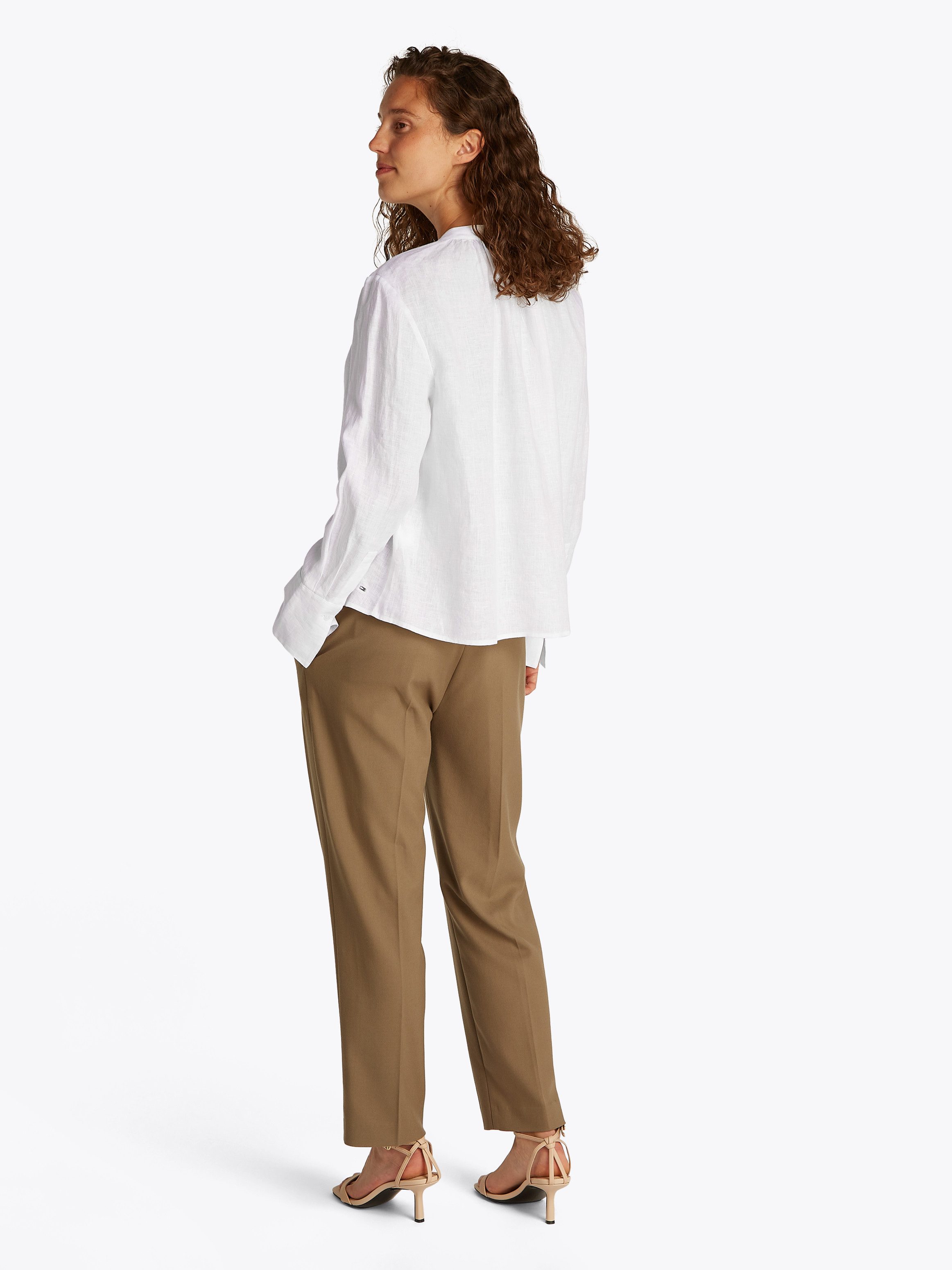 Tommy Hilfiger Klassieke blouse ESS LINEN V-NECK BLOUSE