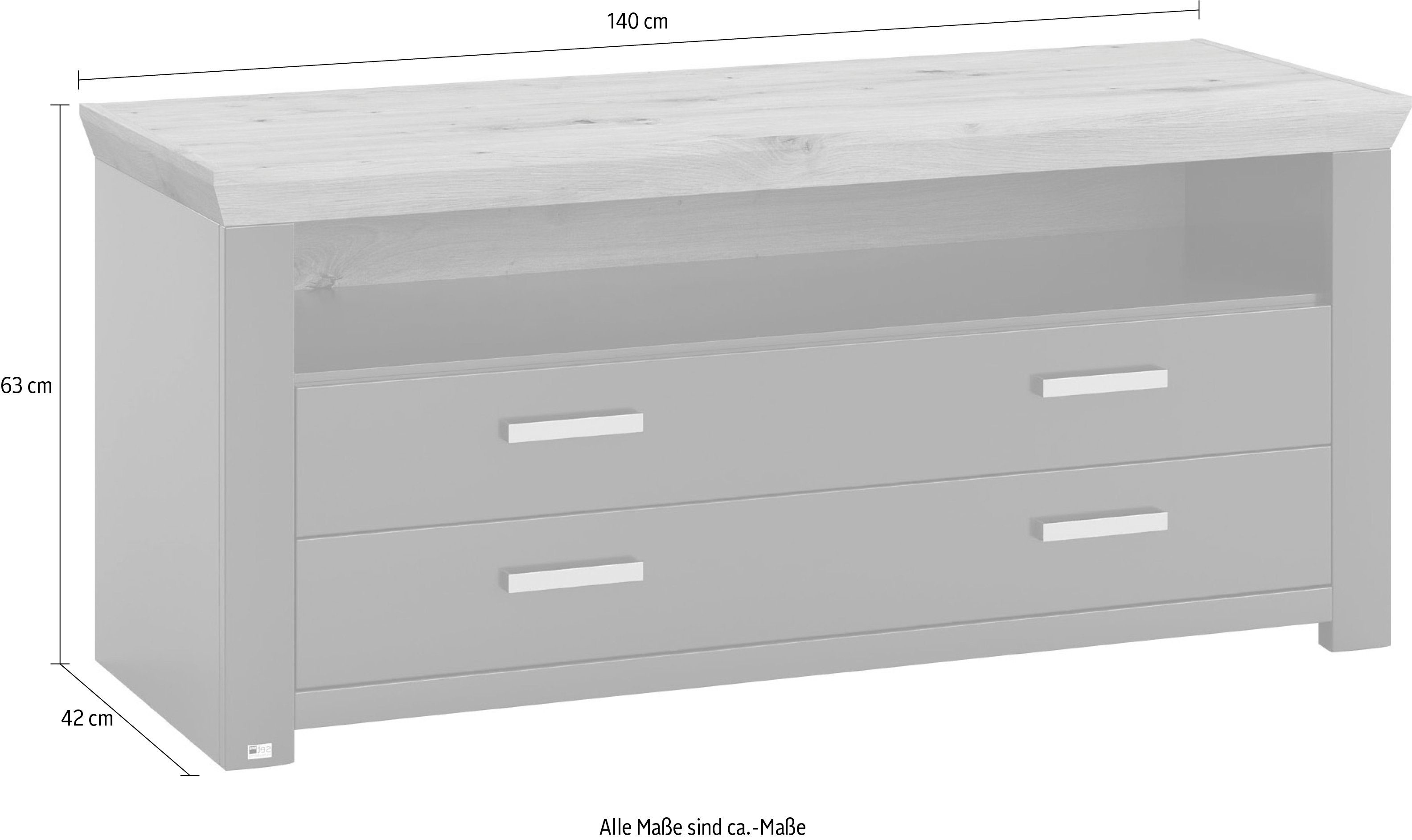 set one by Musterring Tv-meubel York Type 32, met 4 laden, verlichting optioneel, breedte 140 cm