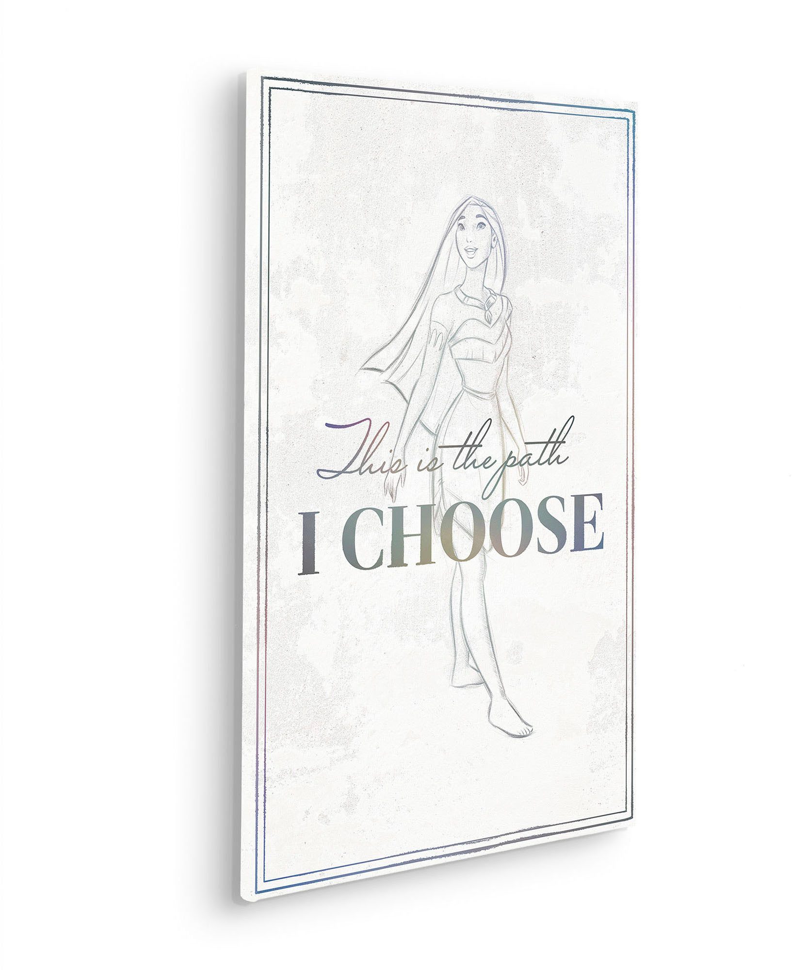 Komar Artprint op linnen Pocahontas Your Choice - grootte 40 x 60 cm Canvasdoek met echt houten frame, kinderkamer (1 stuk)