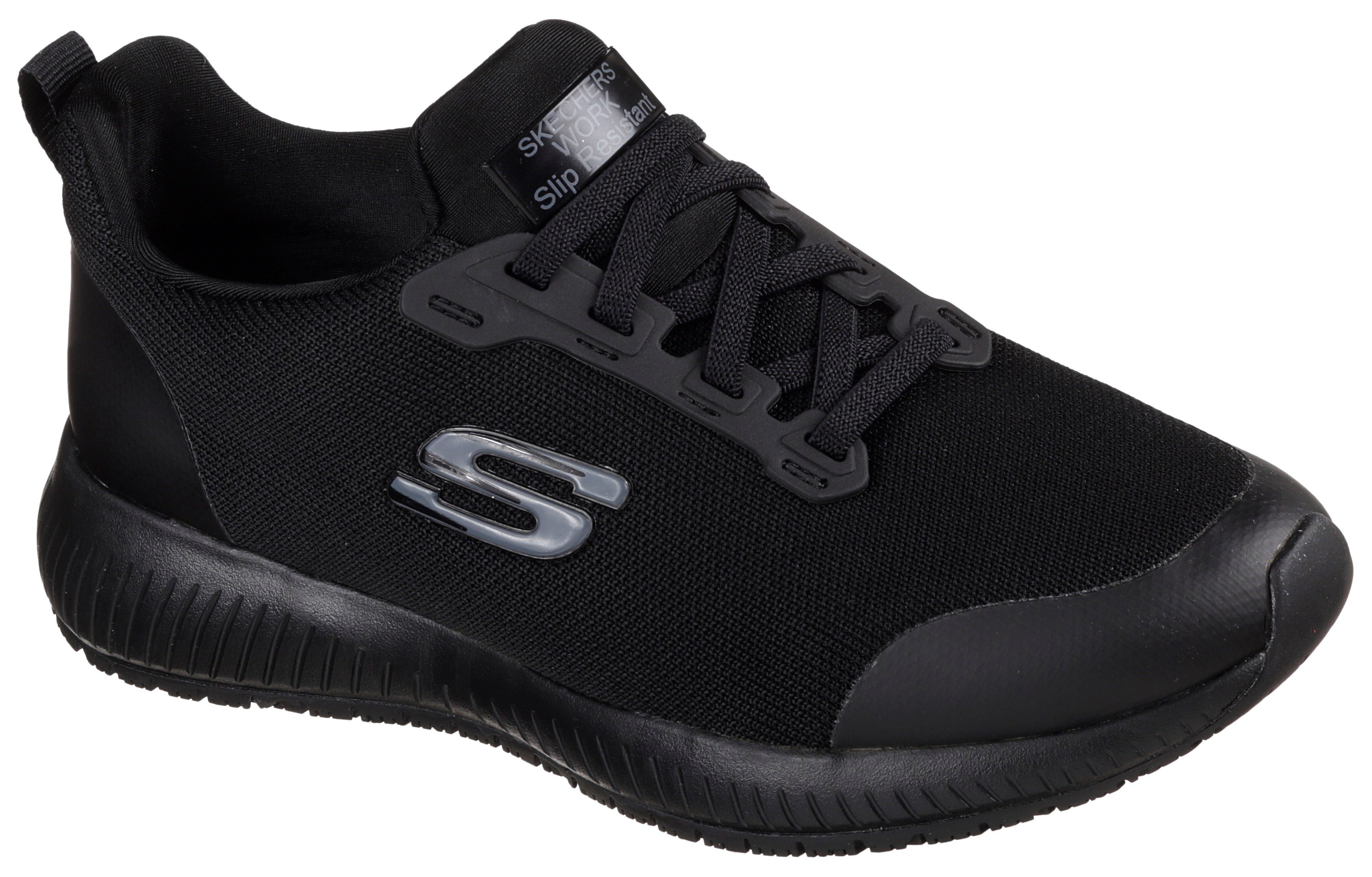 Skechers Werkschoenen SQUAD SR , sneakers voor horeca & zorg met gepolsterde schacht dames lage sneakers maat 35 EU zwart