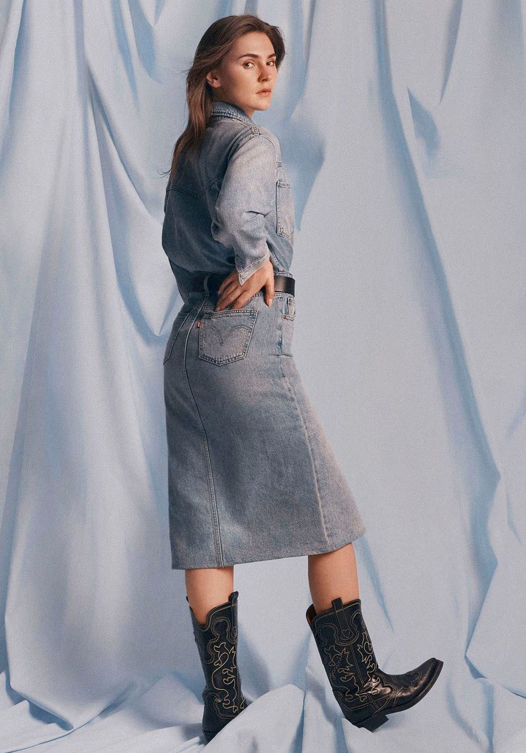 Levi's® Jeans jurk WESTERN DENIM MID