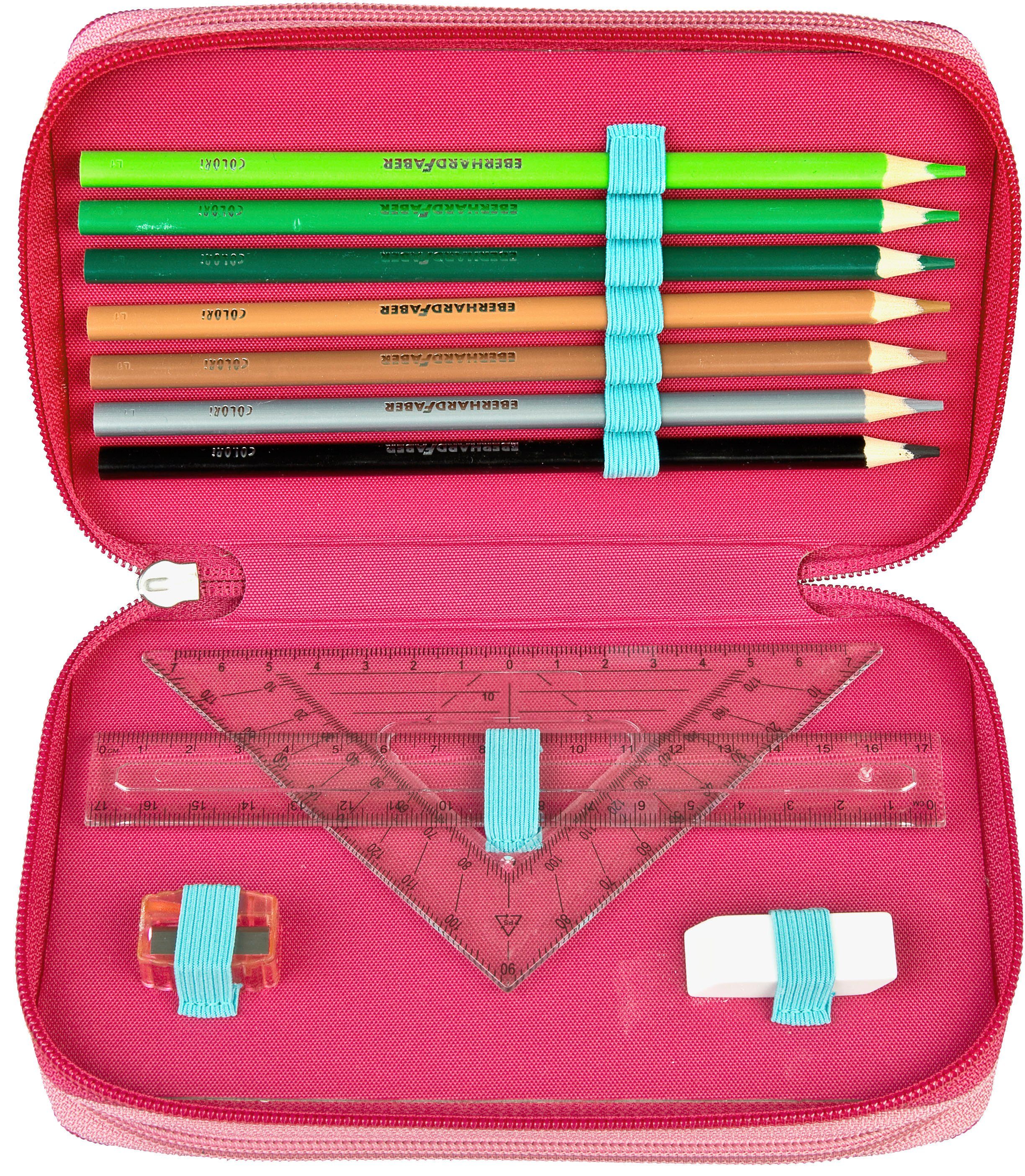 Scooli Etui Tripledecker, Bibi & Tina gevuld, inclusief geodriehoek