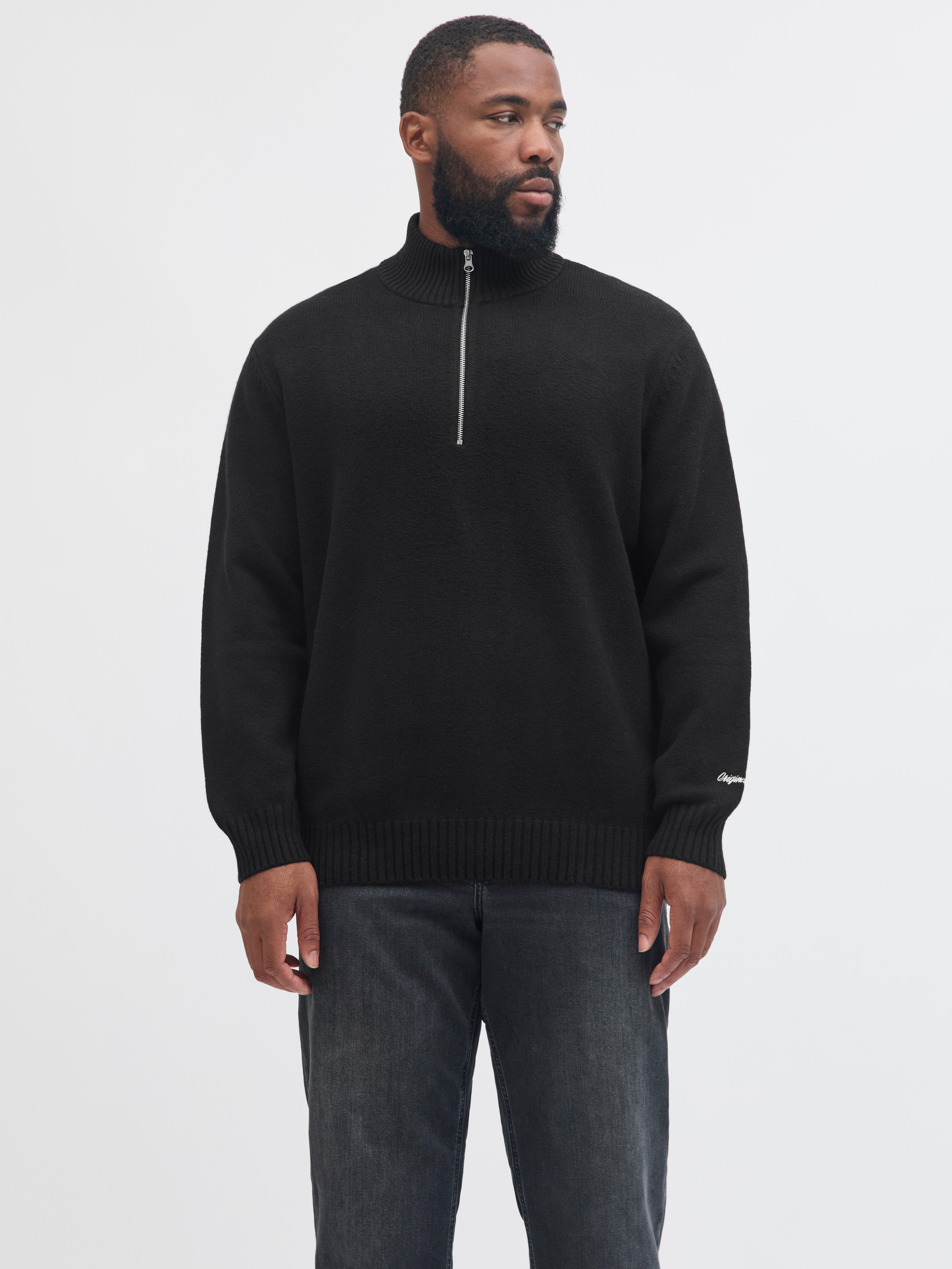Jack & Jones PlusSize Schipperstrui JORNORREBRO KNIT HALF ZIP PLS