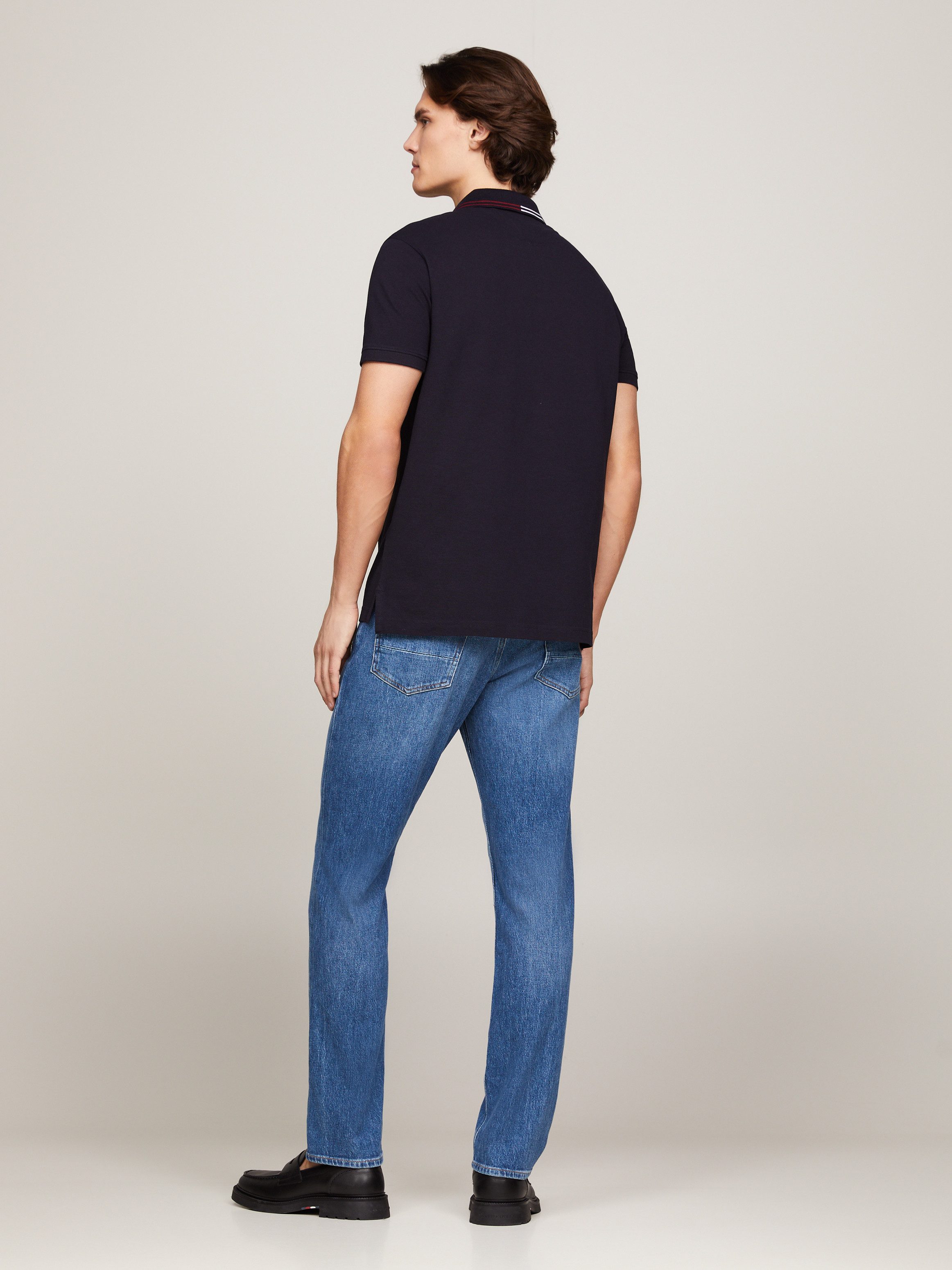 Tommy Hilfiger Poloshirt RWB ZIP PLACKET TIPPING REG POLO met contrasterende strepen aan de kraag