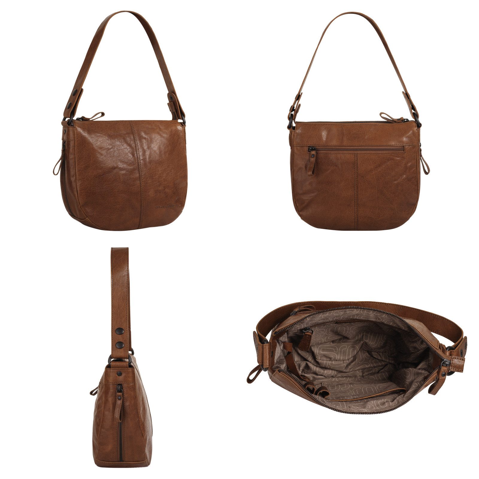 Spikes & Sparrow Schoudertas echt leder