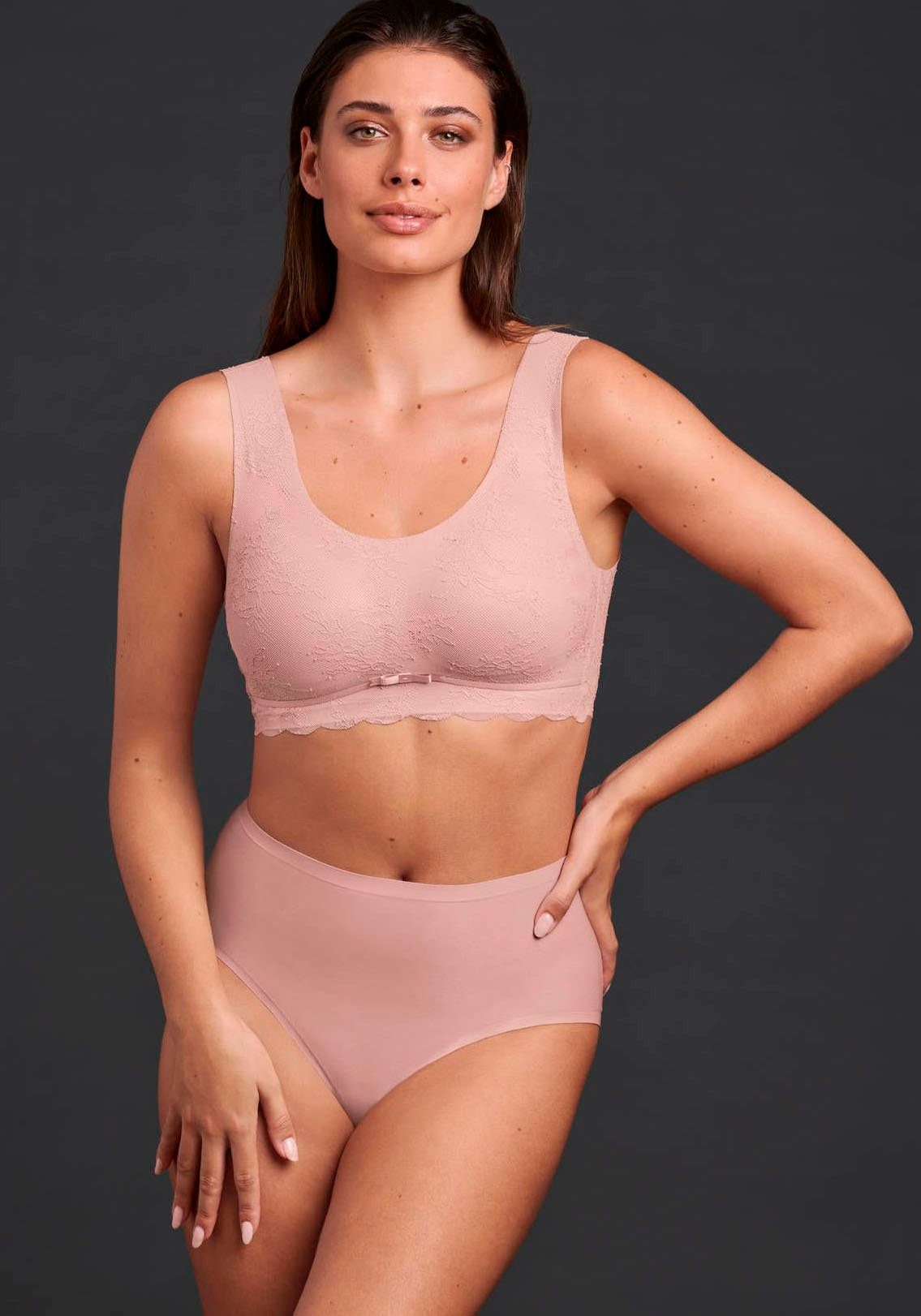 Anita Comfort Bralette Essentials Kant met voorgevormde cups Bloemige kant, uitneembare schuimcups, delicate zijden band (1-delig)