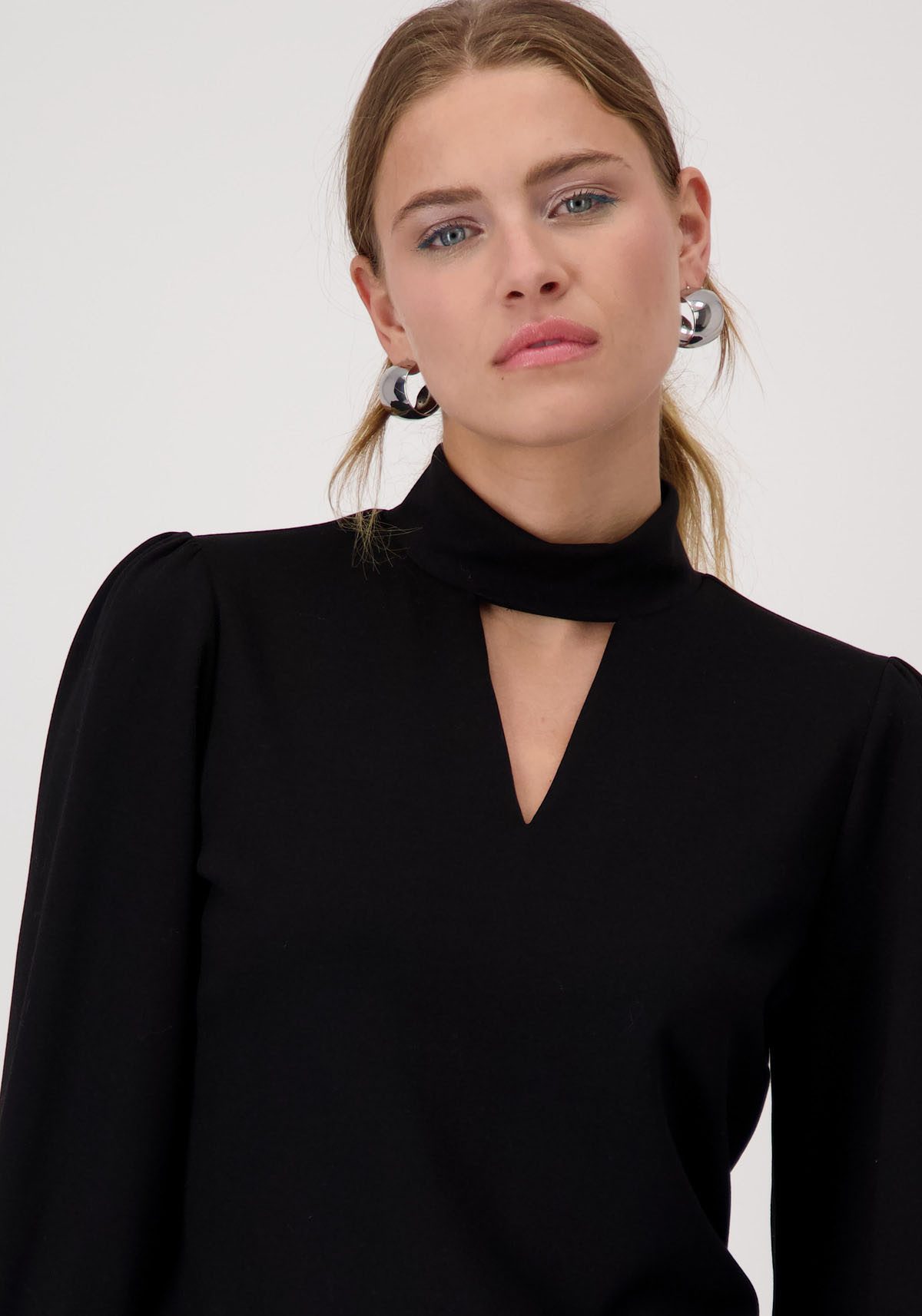 Monari Shirt met staande kraag Shirt cut-out + sieraad