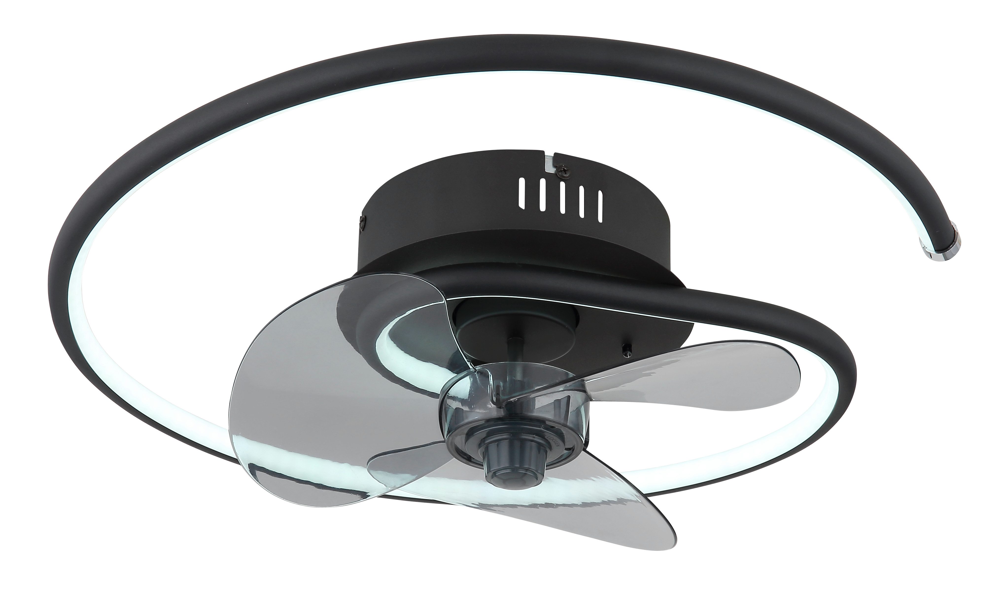 Globo Lightning Plafondlamp KOREN plafondventilator Plafondventilator metaal zwart mat, LED (1 stuk)