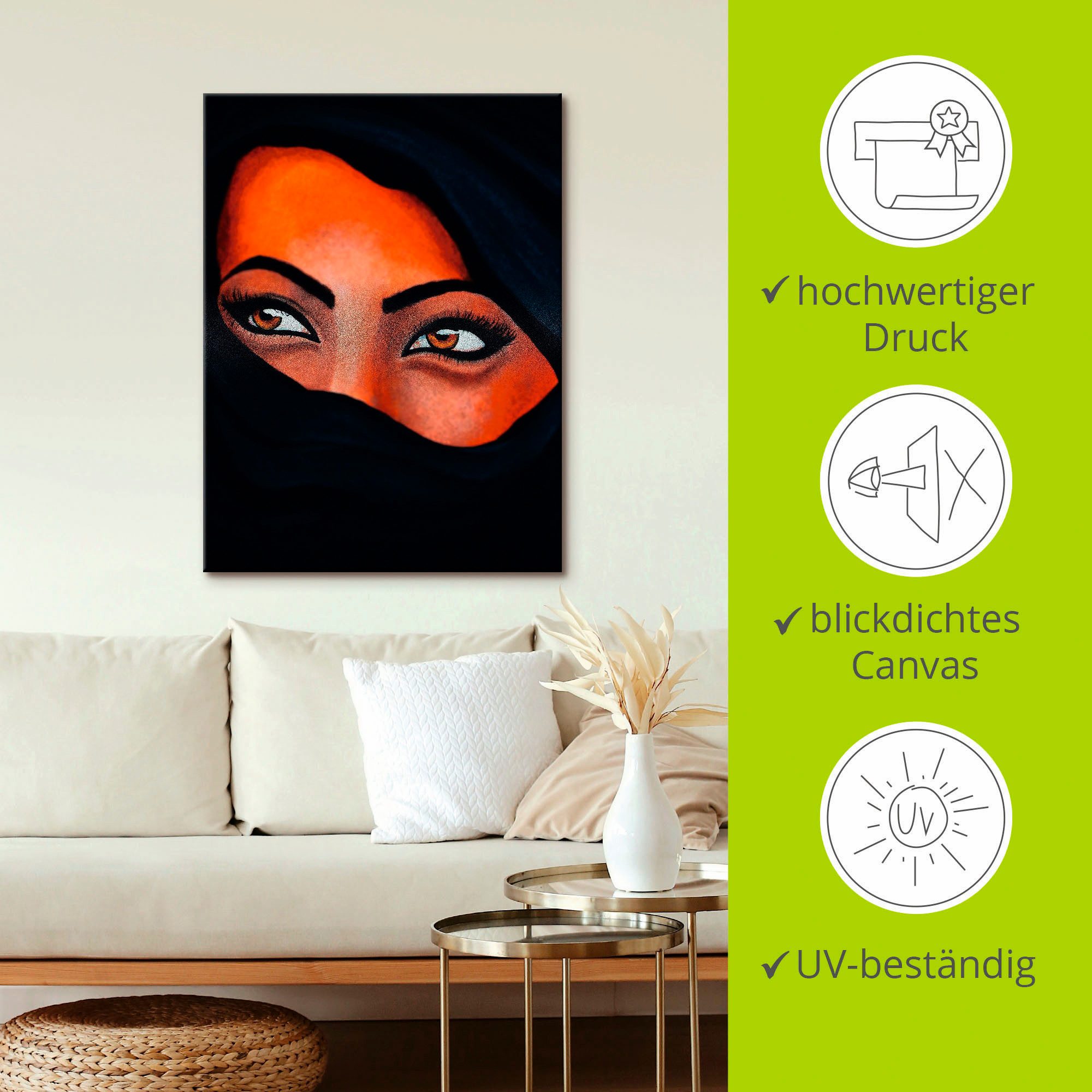 Artland Artprint Tuareg - het zand op je huid als artprint op linnen, muursticker in verschillende maten