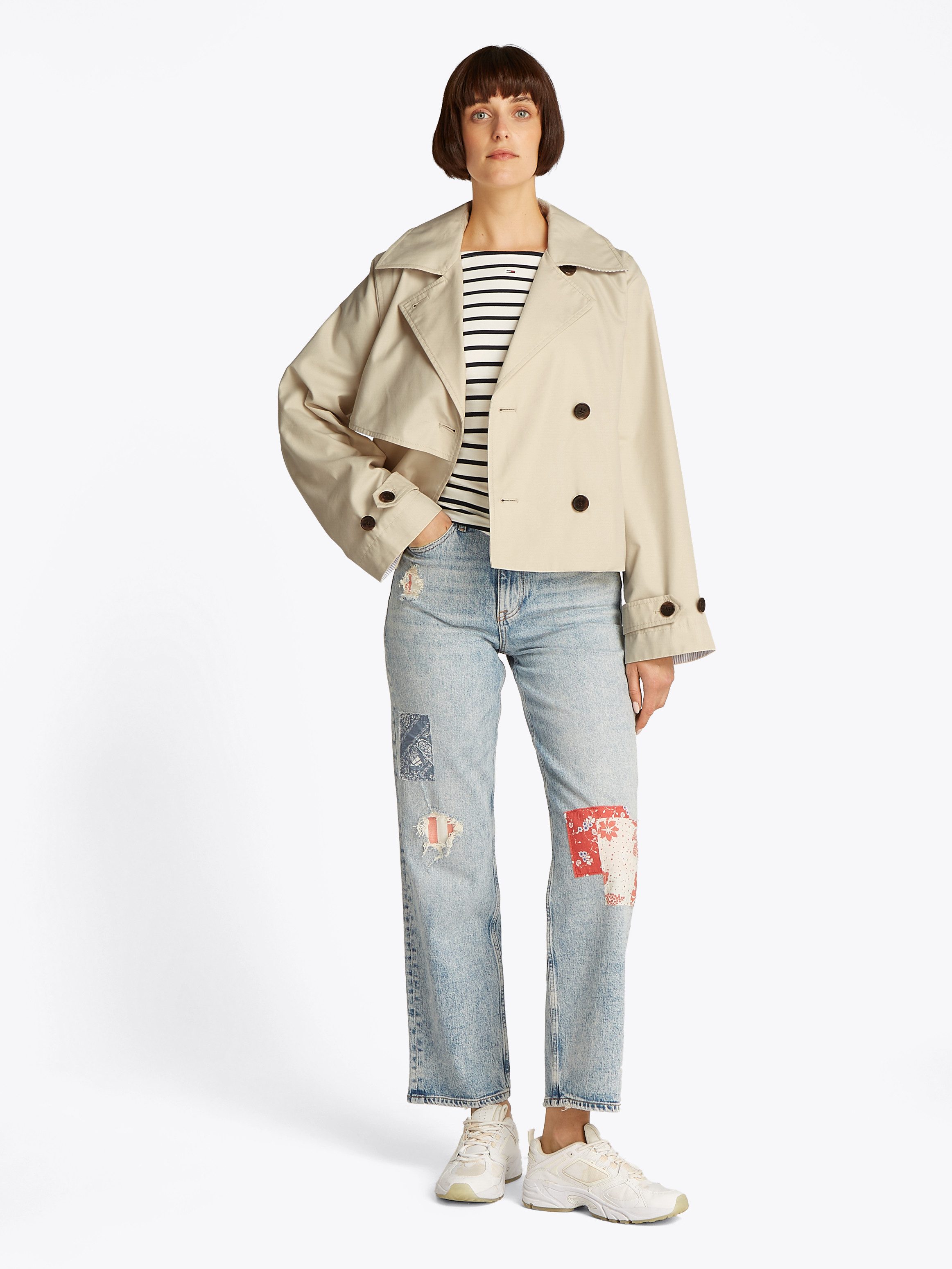 TOMMY JEANS Kort jack TJW SHORT TRENCH JACKET met korte snit, met insteekzakken