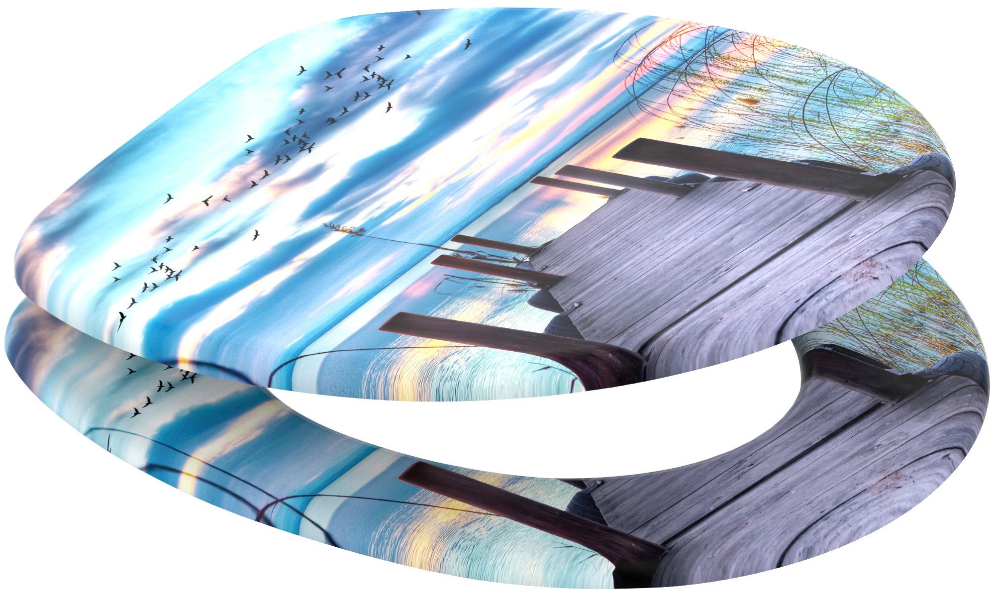 Sanilo Toiletzitting Sunset met softclosemechanisme, bxl: 37,7x 42,0 - 47,0 cm