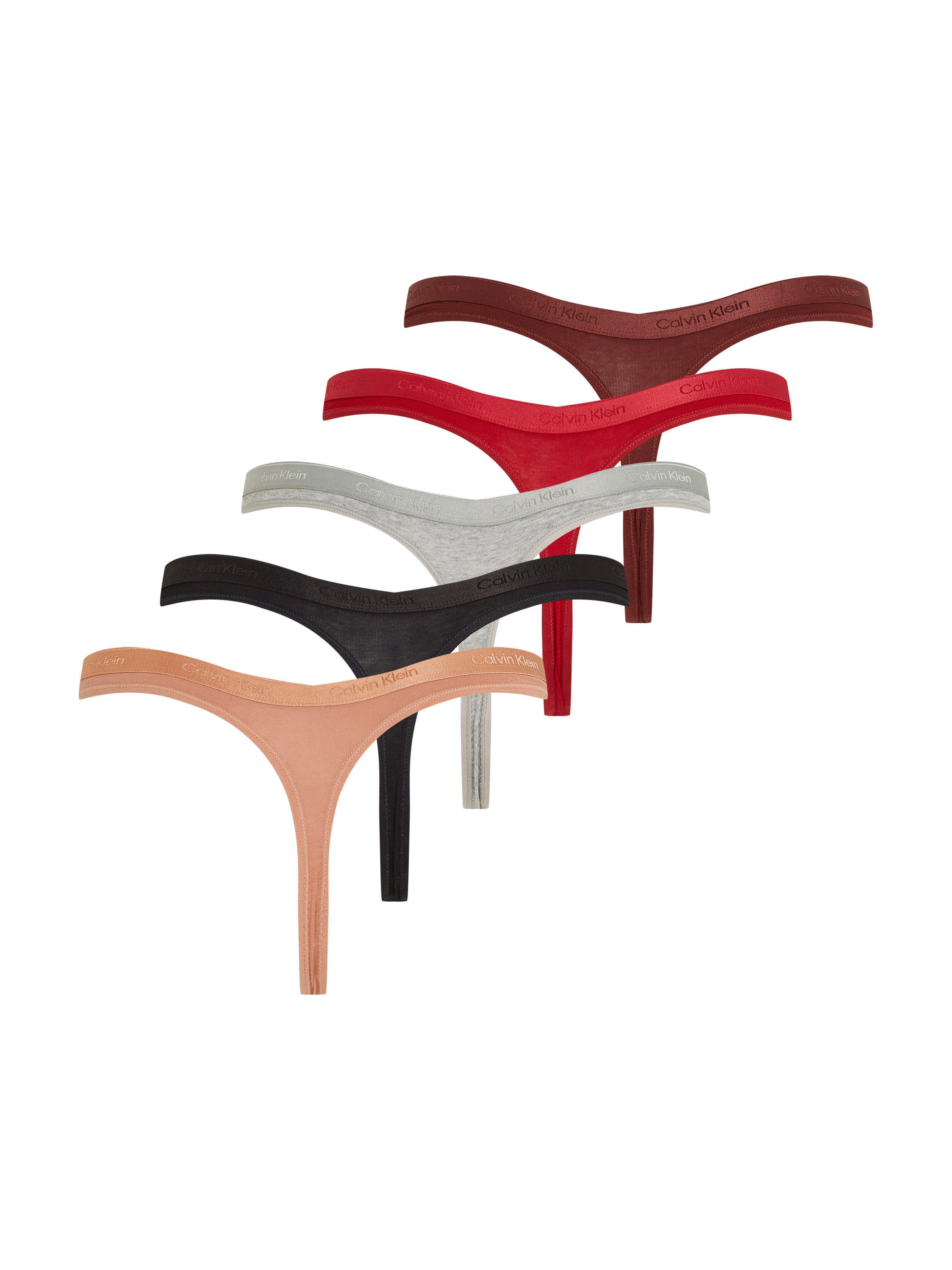 Calvin Klein Stringtanga THONG 5PK met elastische logo-band (5 stuks Set van 5)