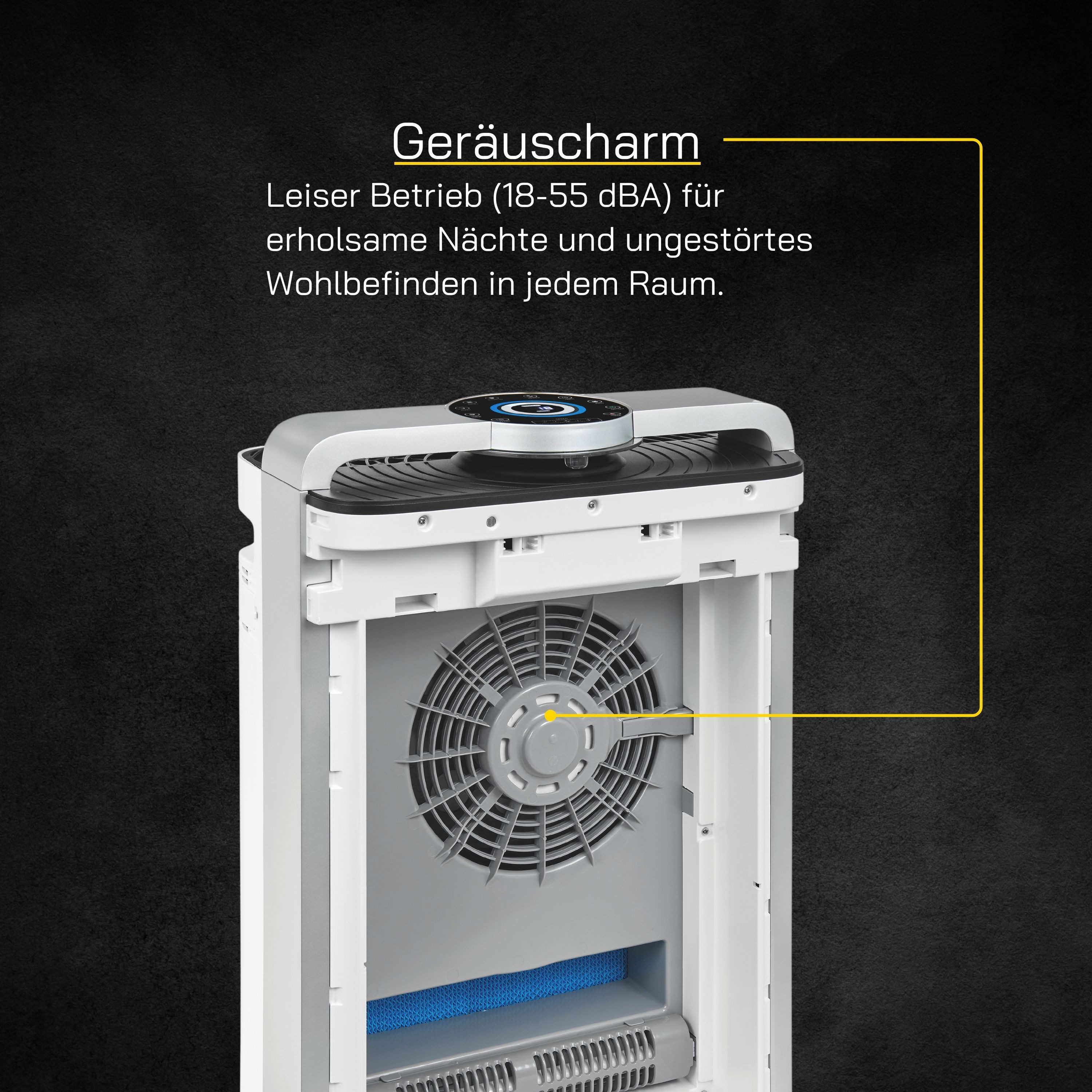 Gutfels Luchtreiniger LR 67015 we 2-in-1 combi-apparaat: luchtzuiveraar en luchtbevochtiger, 60-70 m² ruimtegrootte
