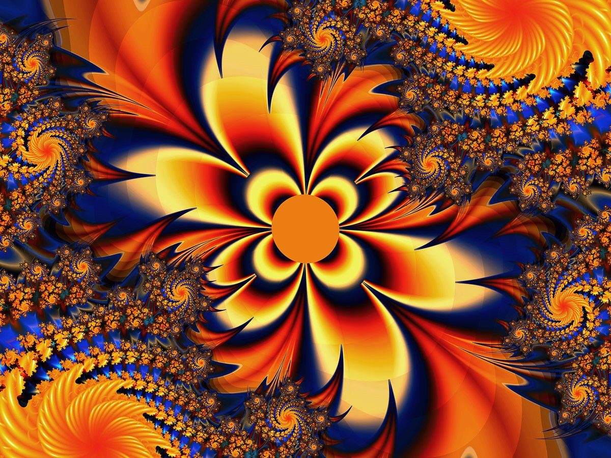 Papermoon Fotobehang Abstracte verdraaien van bloemen Vliesbehang, eersteklas digitale print fotobehang geel