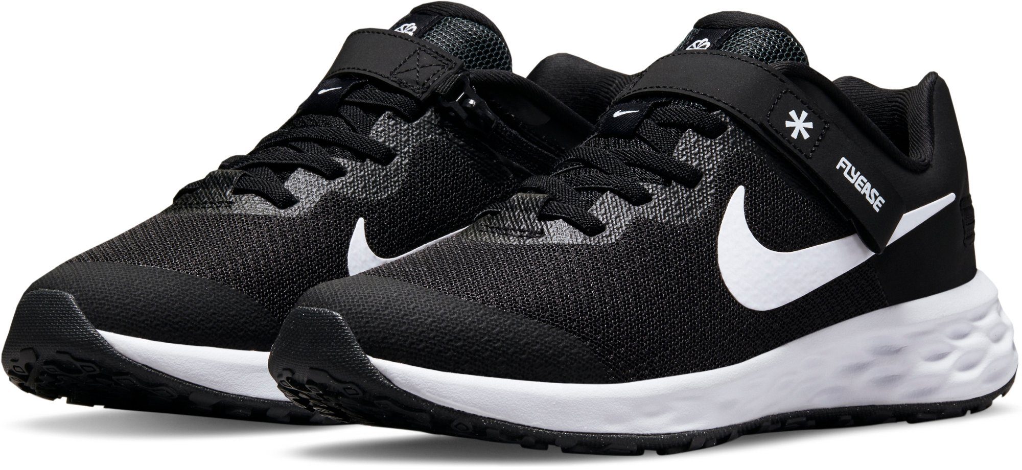Nike Nike revolution 6 flyease hardloopschoenen zwart-wit kinderen kinderen