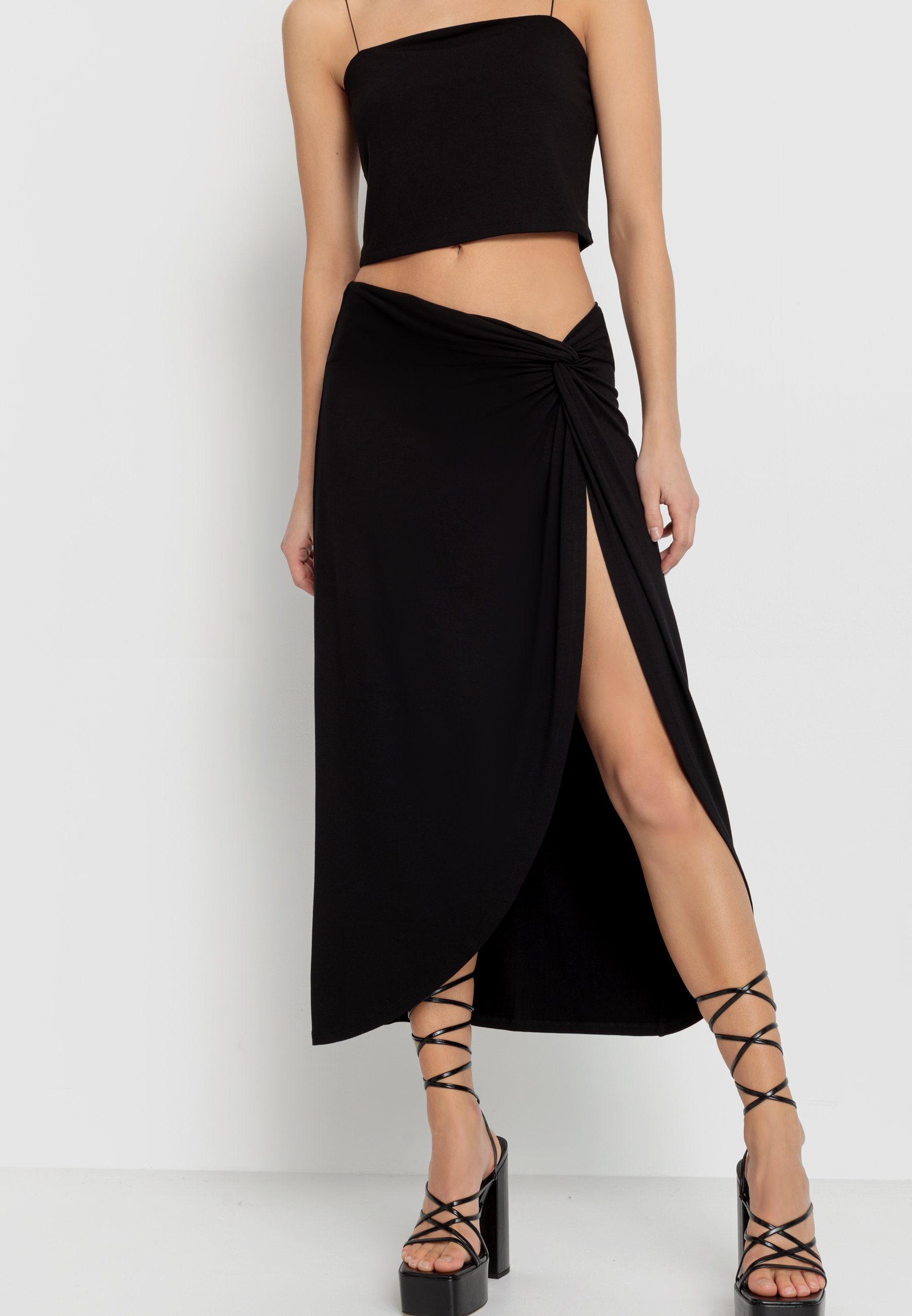 LSCN by LASCANA Top met spaghettibandjes en midi rok (set, 2-delig, En midi rok)