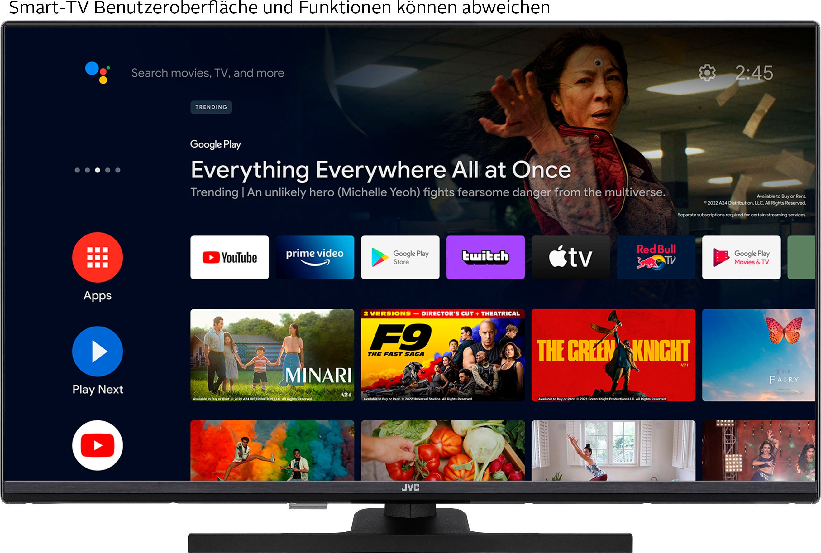 JVC QLED-TV LT-32VQF545A, 80 cm / 32", Full HD, Android TV - Smart TV