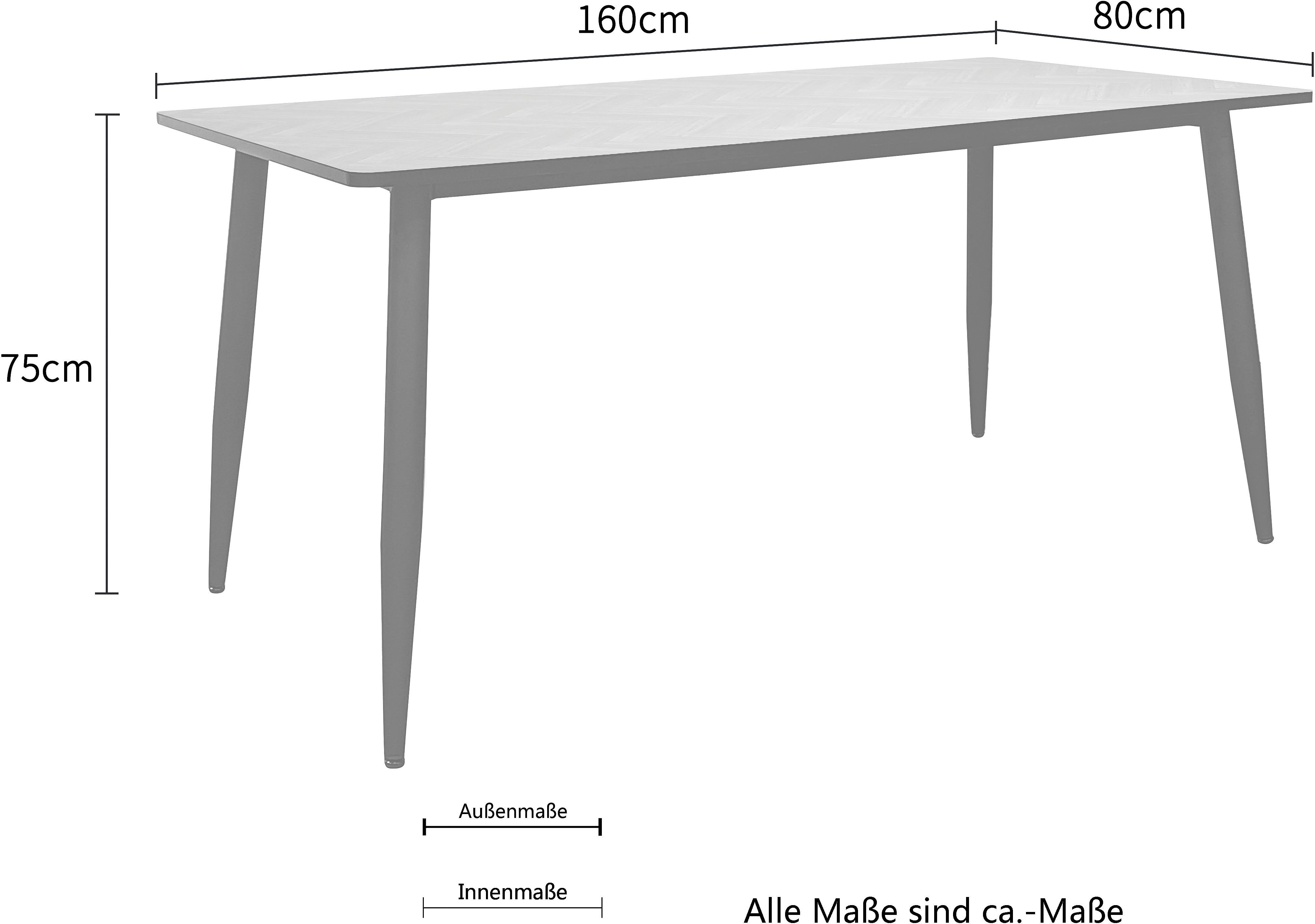 Home affaire Eettafel Arhus in trendy visgraatlook