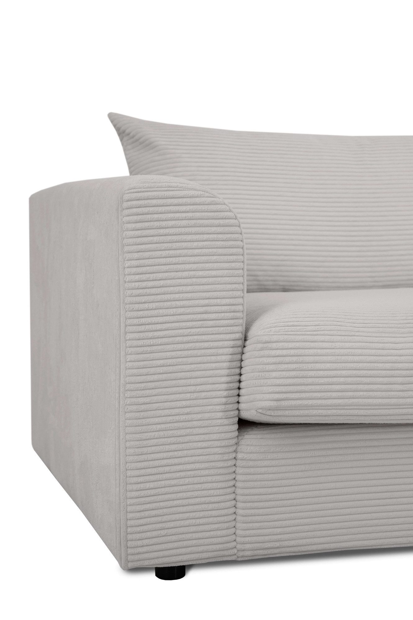 LeGer Home by Lena Gercke Hoekbank Avelina Breedte 297 cm, in cord- en chenille-stof, rugkussen met veren (2-delig)