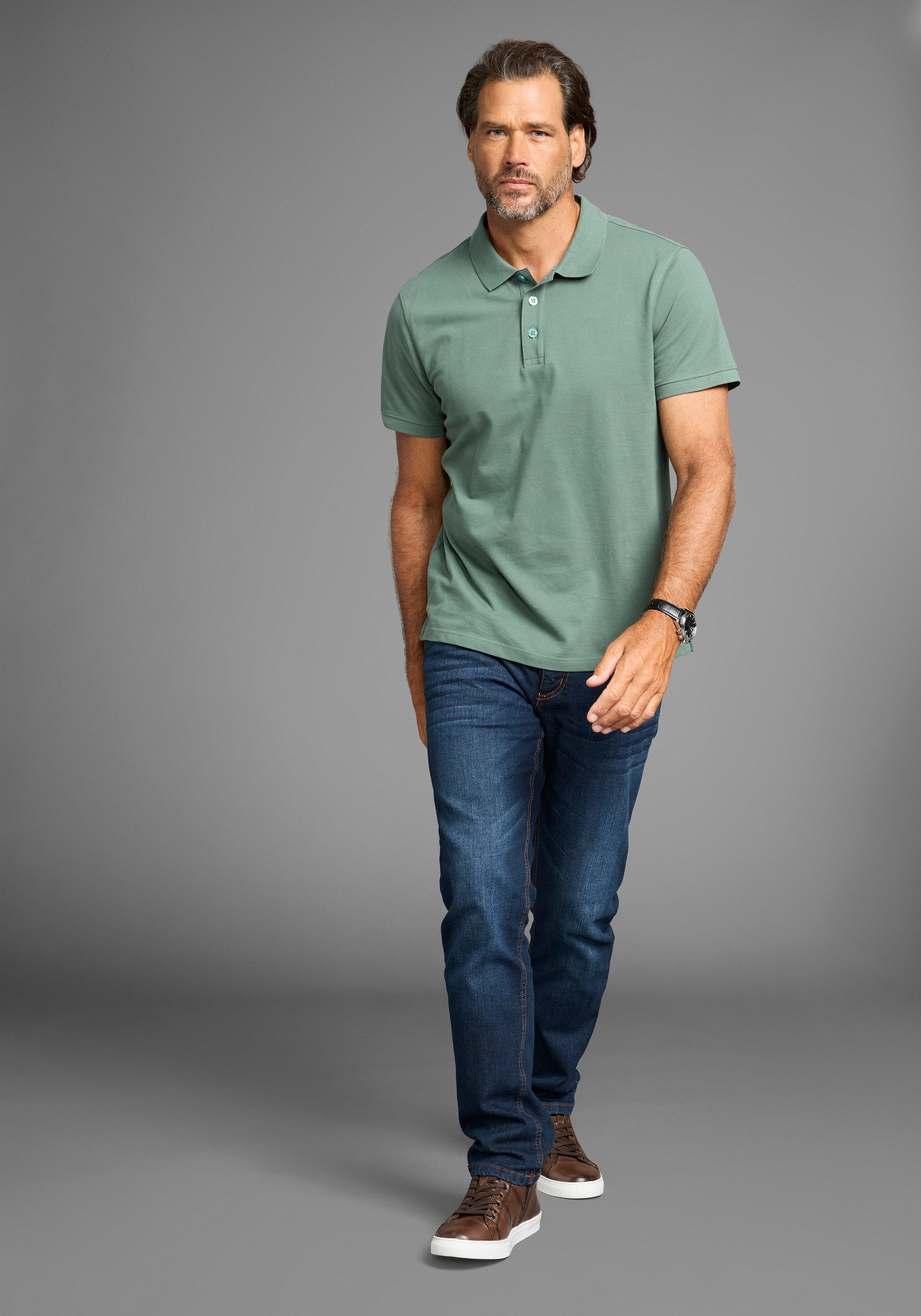 Man's World Poloshirt in geweldige kleurencombinaties (2 stuks)
