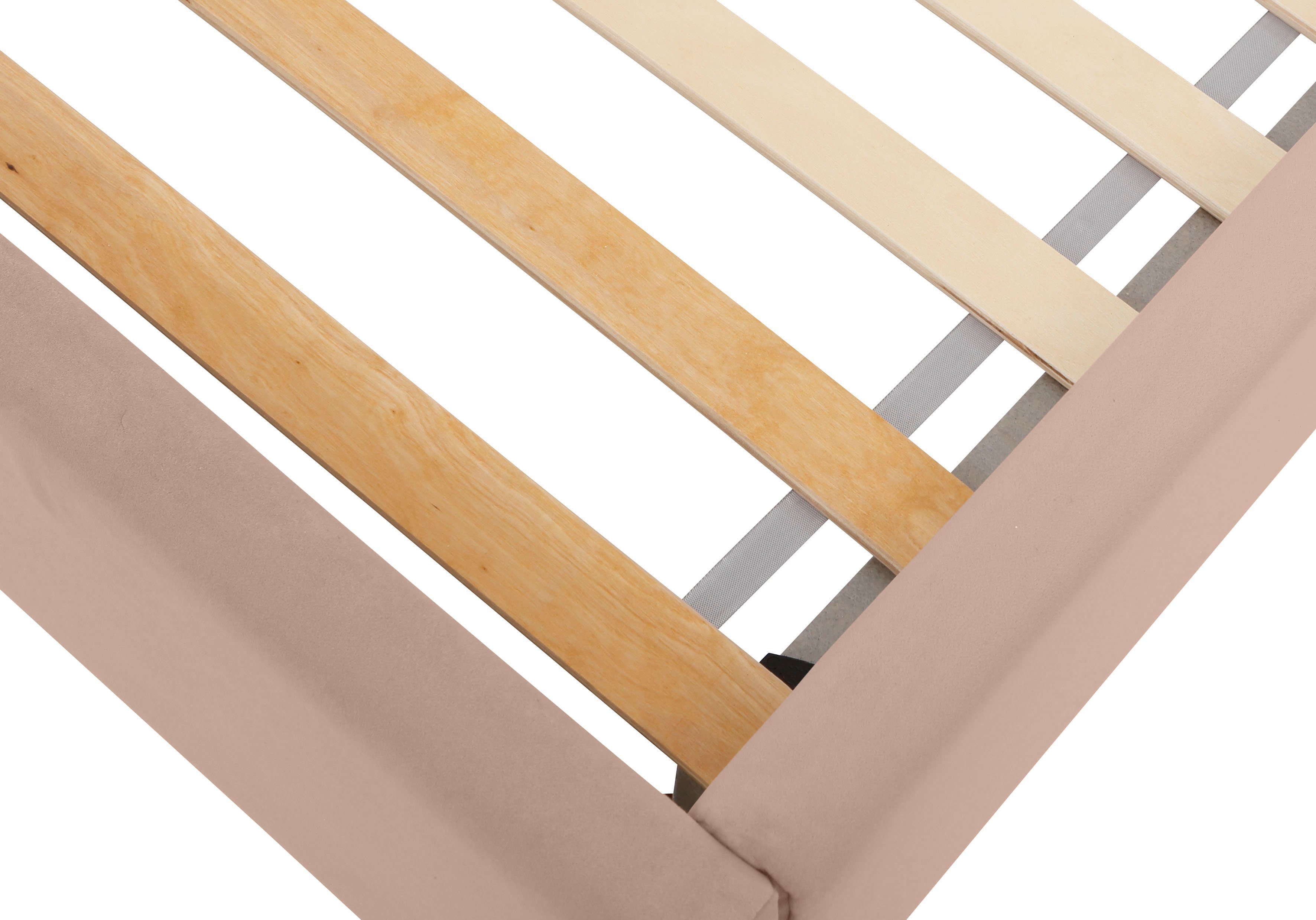 Lüttenhütt Gestoffeerd bed Femmy prettig bekleed hoofdbord met decoratief regenboogmotief