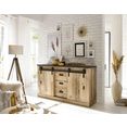premium collection by home affaire dressoir sherwood in modern houtdecor, met schuurdeurbeslag en apothekersgrepen van metaal, breedte 161 cm bruin