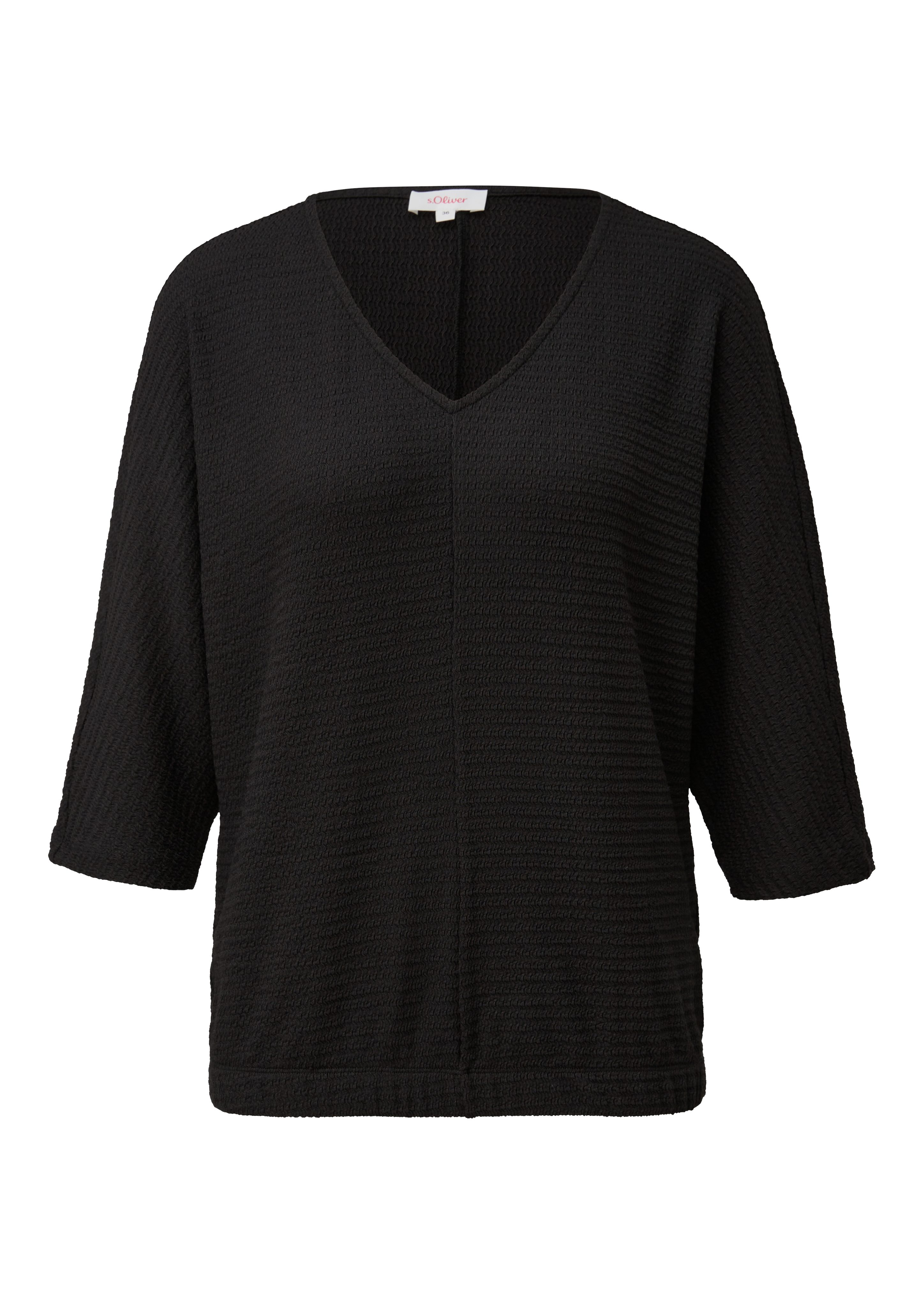s.Oliver Shirt met 3 4 mouwen met structuur