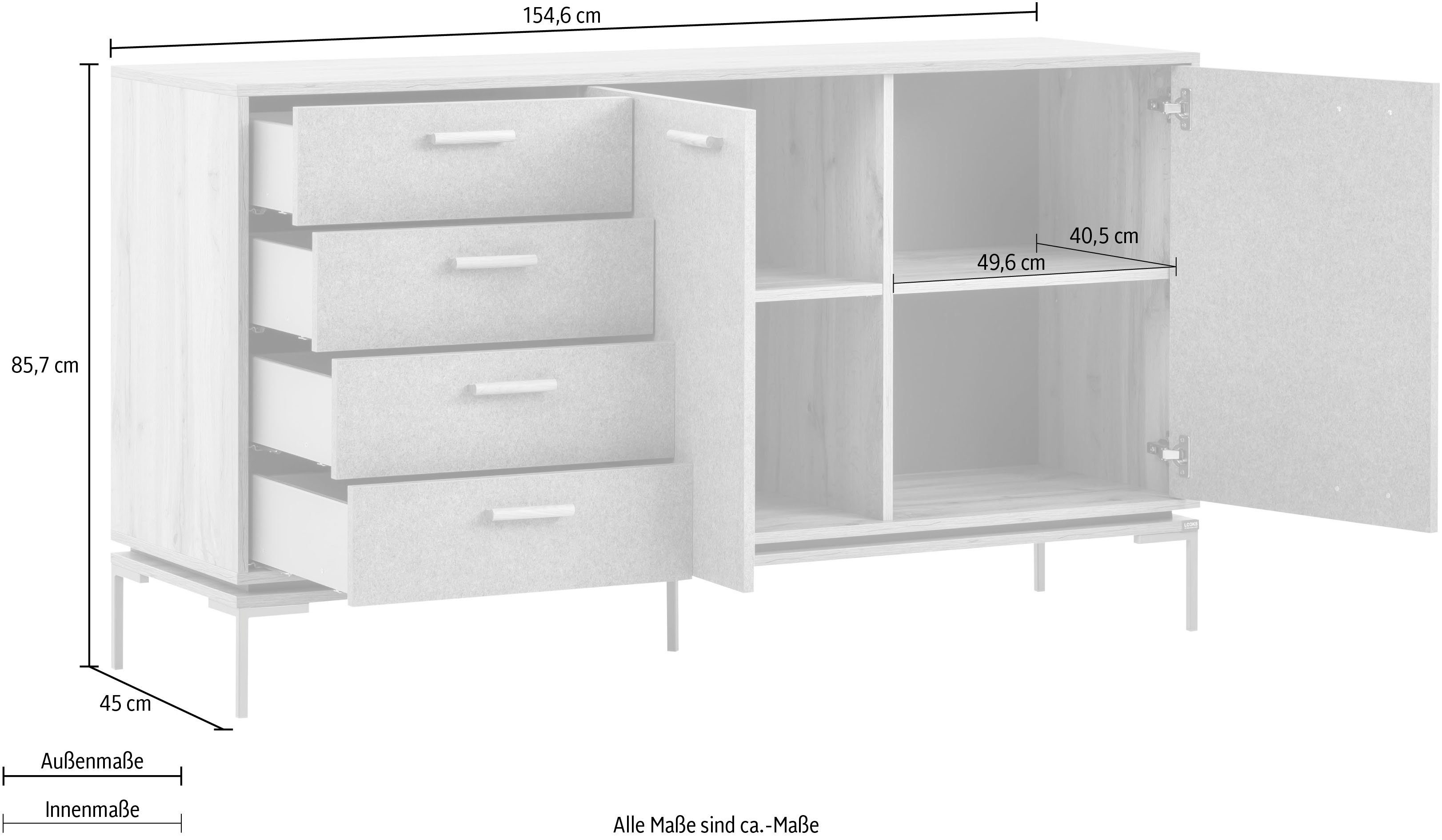 LOOKS BY WOLFGANG JOOP Dressoir Looks Breedte 154,6 cm