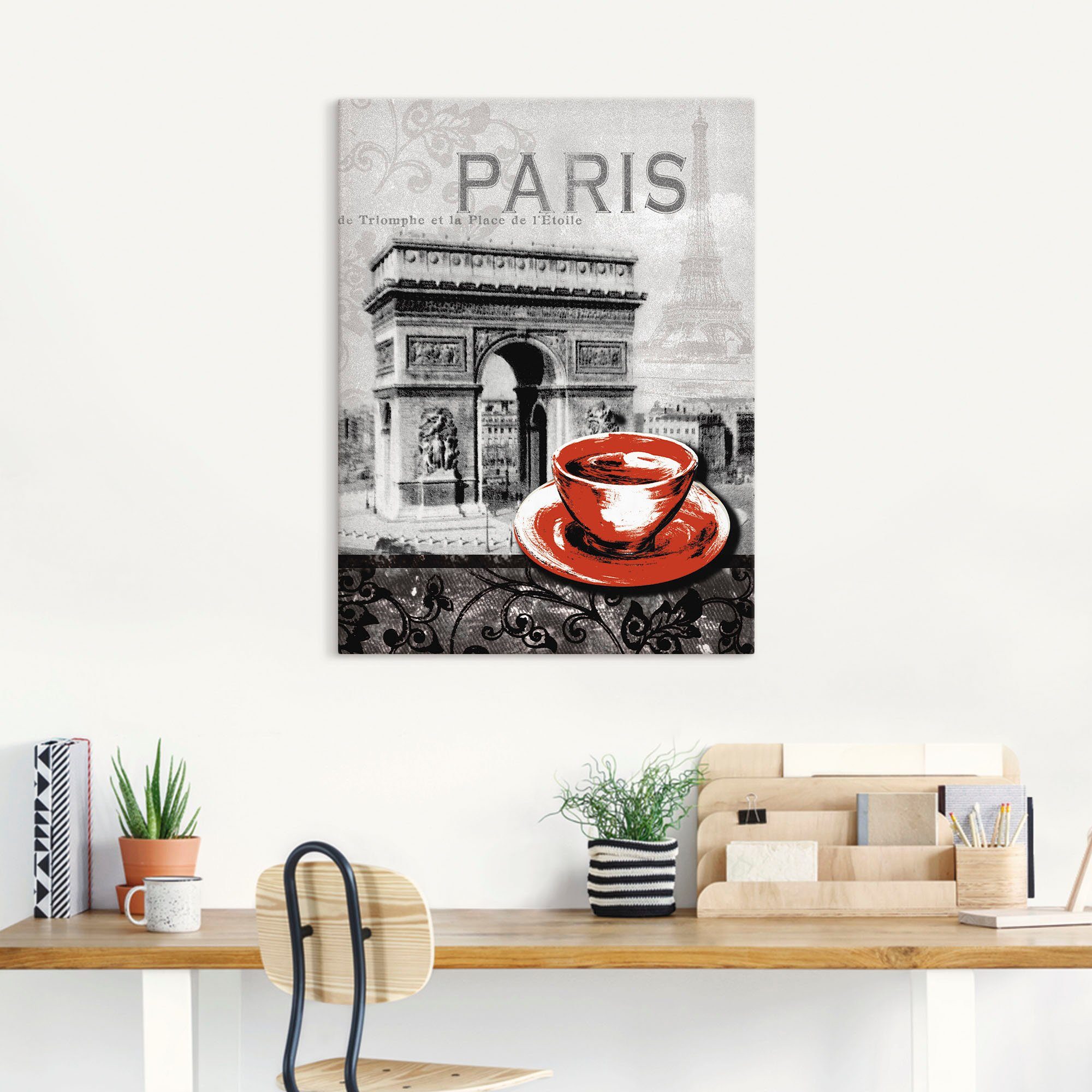 Artland Artprint Parijs - Café au lait als artprint van aluminium, artprint voor buiten, artprint op linnen, poster, muursticker