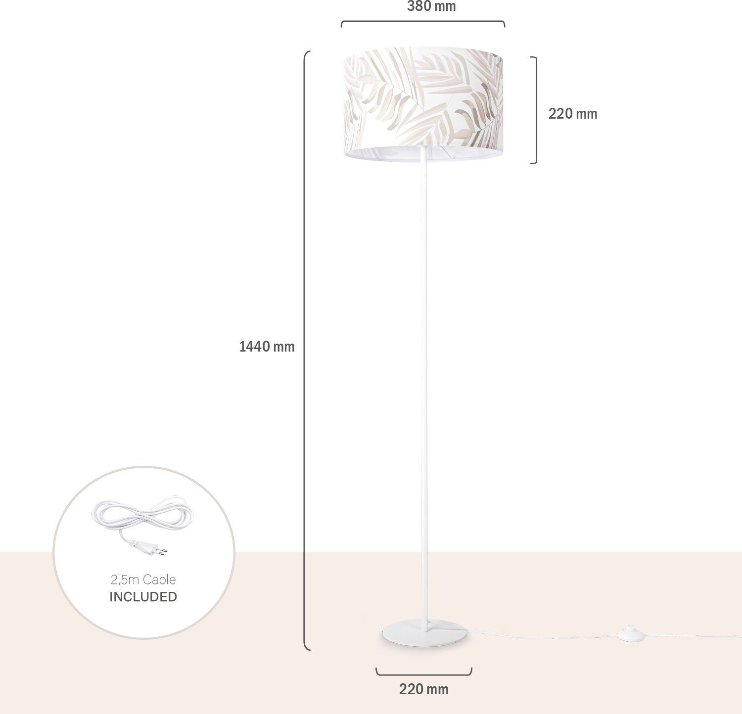 Paco Home Staande lamp Kuba 126 Lamp leeslamp kinderkamer decor woonkamer kantoor lampenkap palm