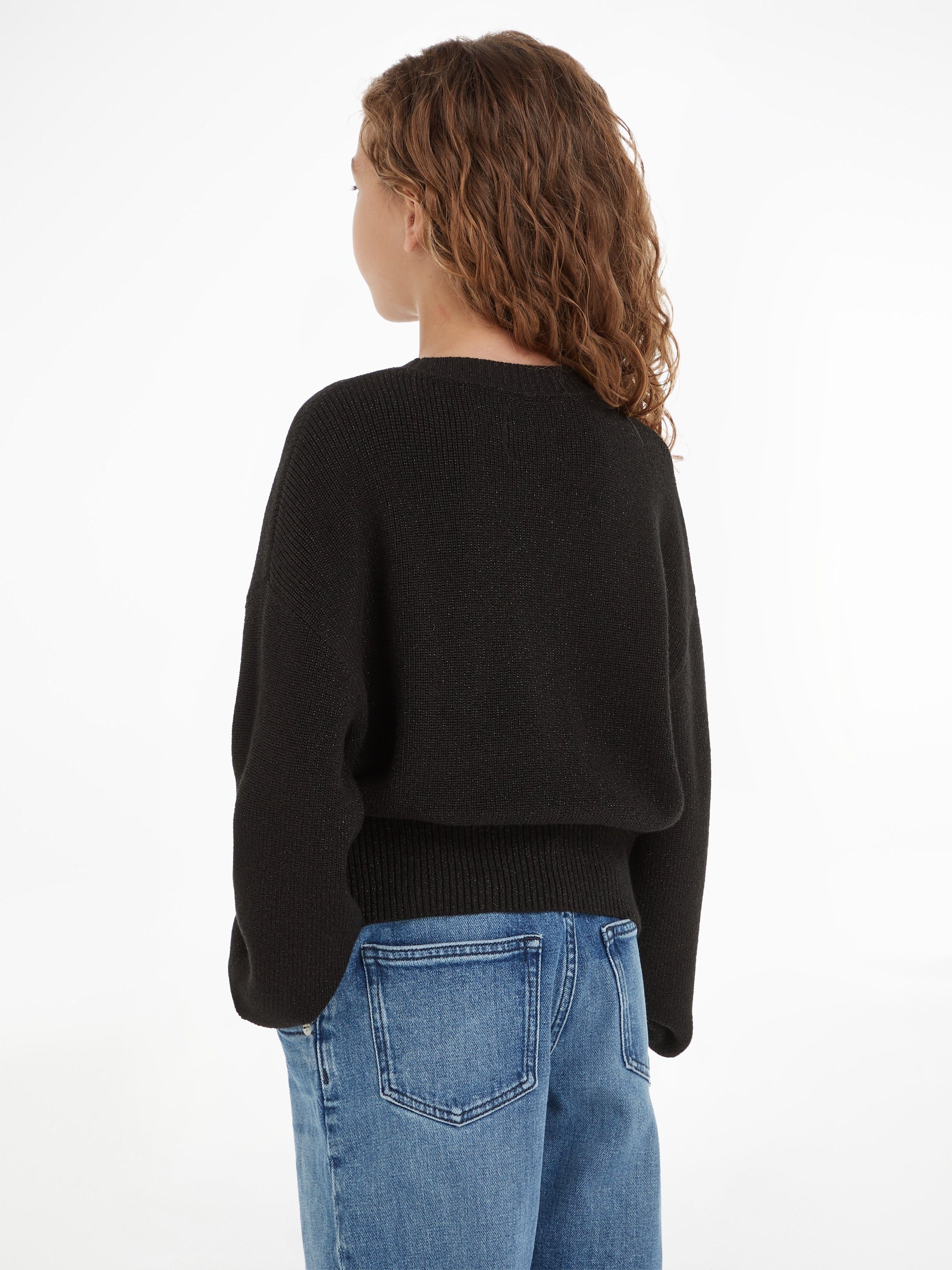 Calvin Klein Trui met ronde hals FESTIVE LUREX SWEATER voor kinderen tot 16 jaar