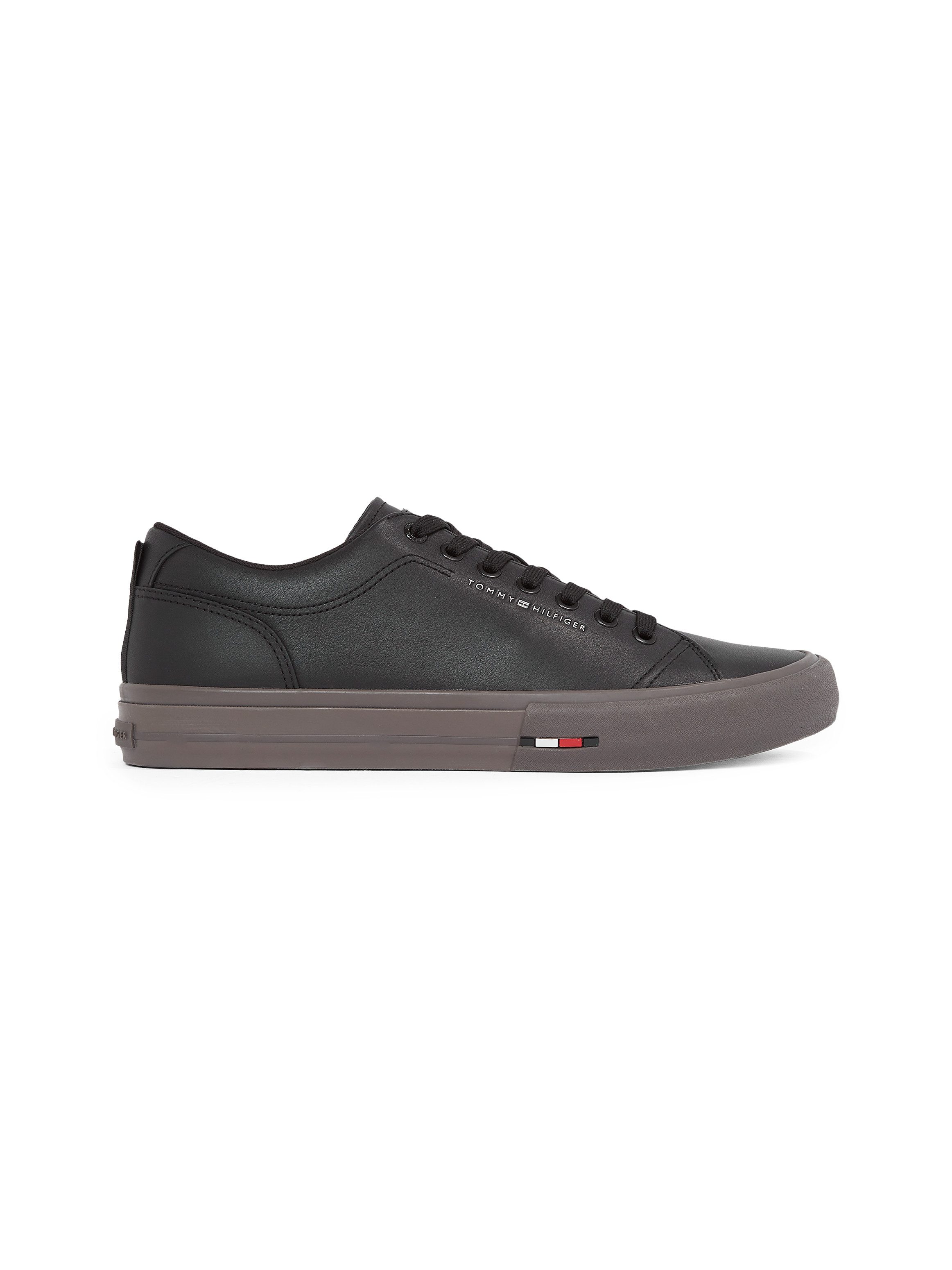 Tommy Hilfiger Sneakers TH HI VULC STREET LTH PATCH vrijetijdsschoen, lage schoen, veterschoen met kleine logovlag