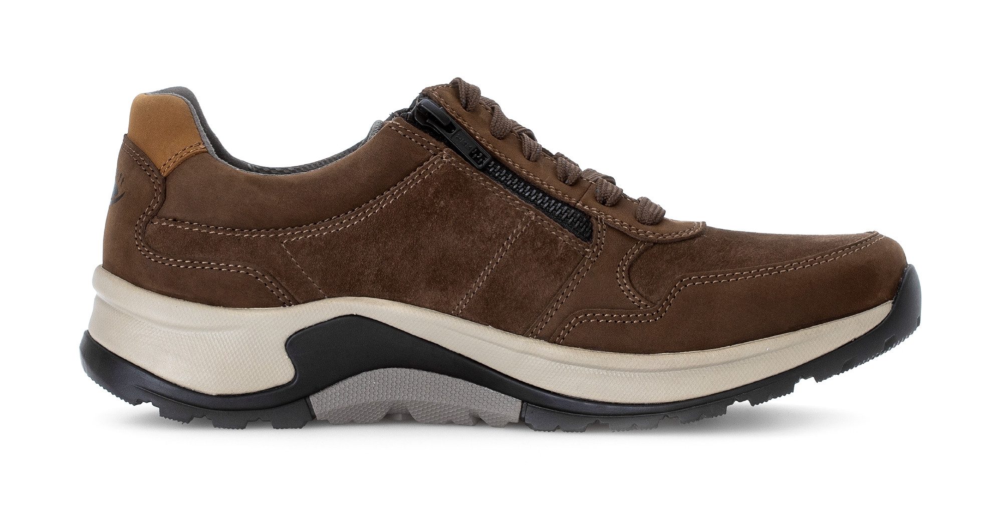 Gabor Rollingsoft Sneakers met sleehak , comfort schoen, veterschoen, lage schoen in breedte g 1/2 (= breed)