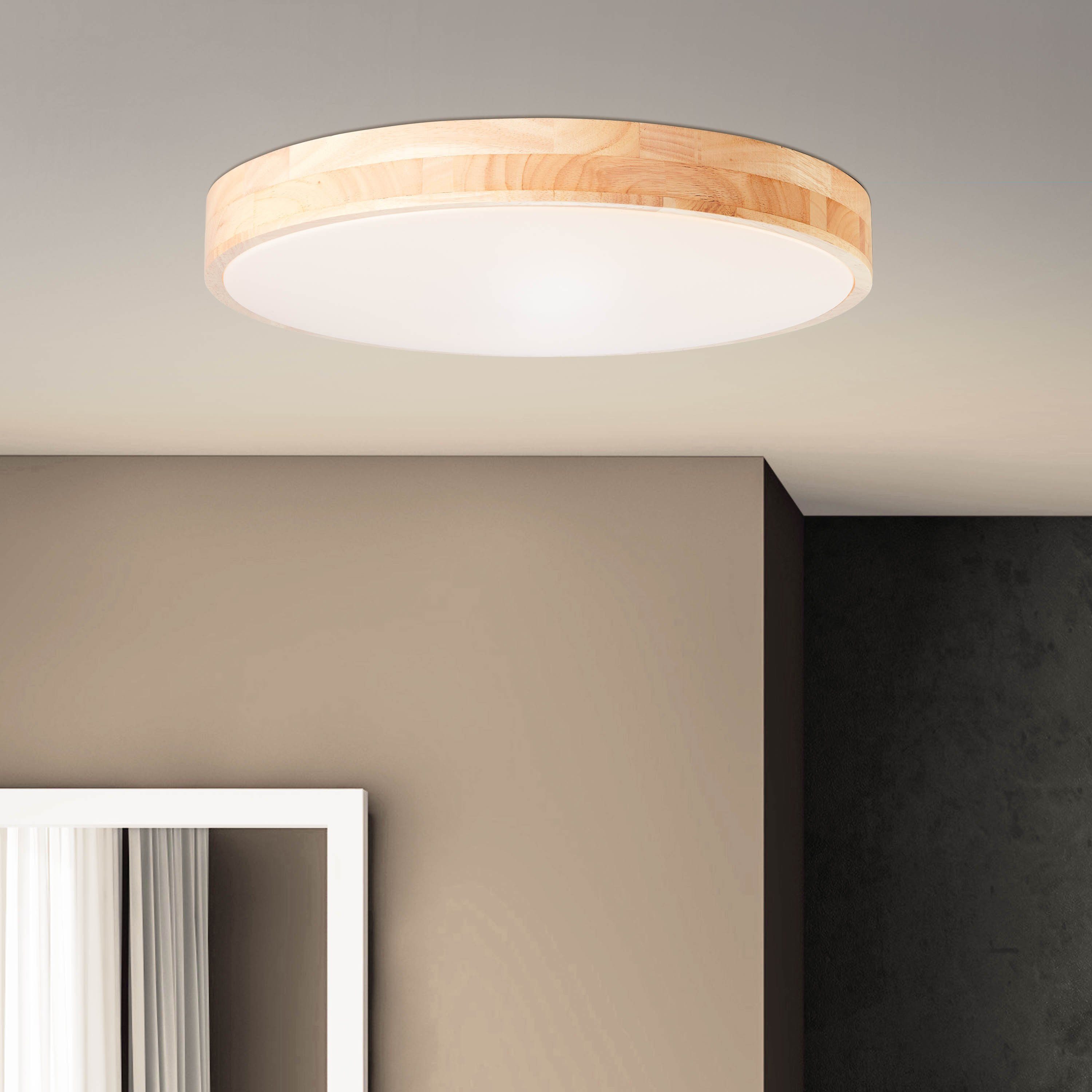 Brilliant Leuchten Plafondlamp SLIMLINE Led wand- en plafondlamp 49 cm hout licht/wit (1 stuk)