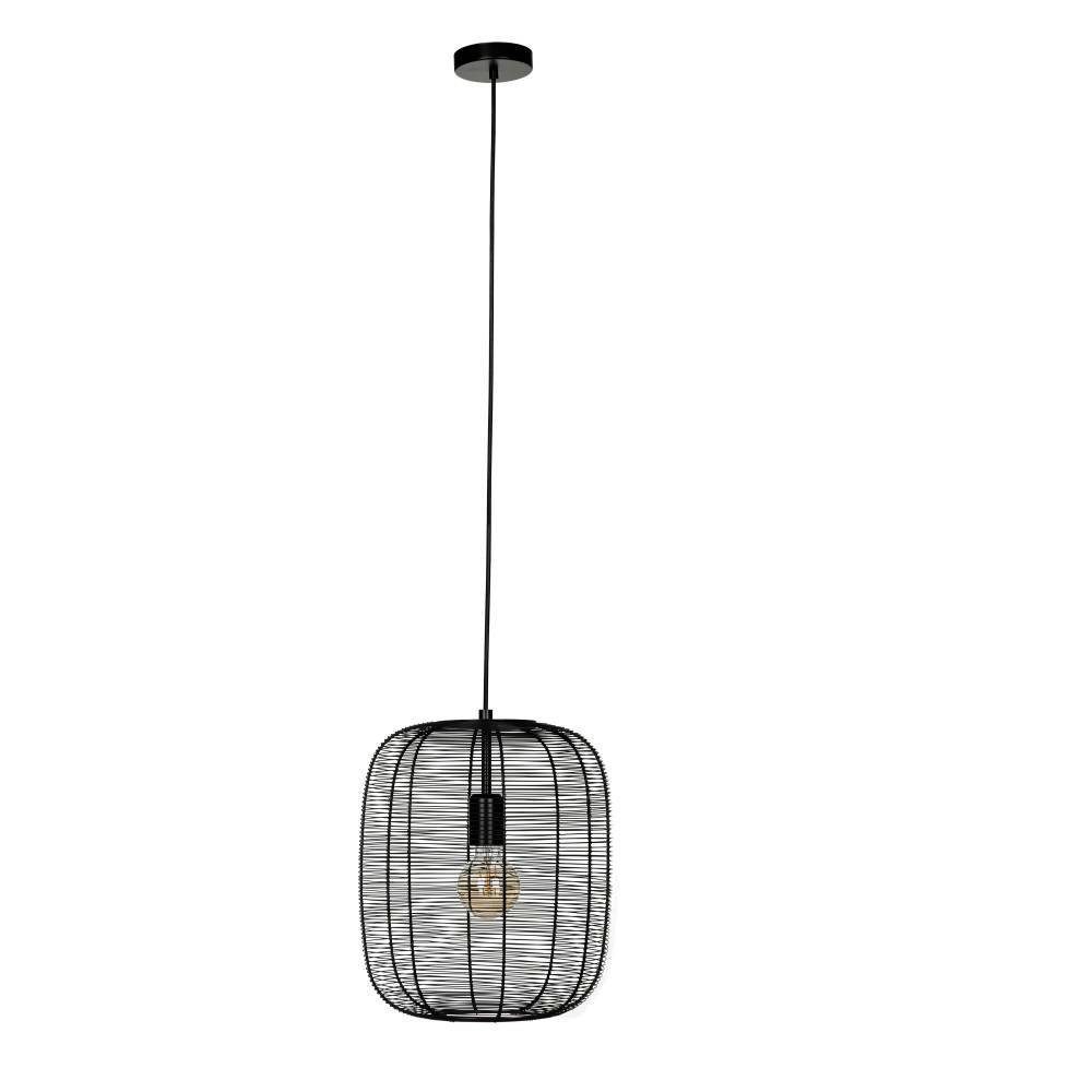 EGLO Hanglamp RINROE Pendellampe, Stahl, E27, IP20, Vintage, Wohnzimmerlampe, Lampe Hanglamp, eetkamerlamp, metaal, zwart, hanglamp, Ø 32,5 cm (1 stuk)