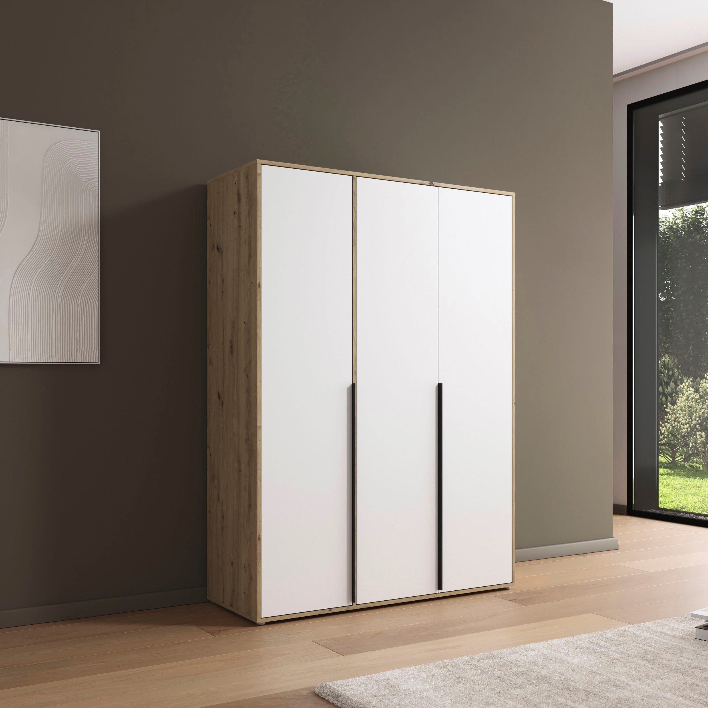 rauch Draaideurkast Kledingkast Kast Garderobe Wasmand NAGATA veel Opbergruimte met moderne stanggrepen in grijs metallic topseller made in germany