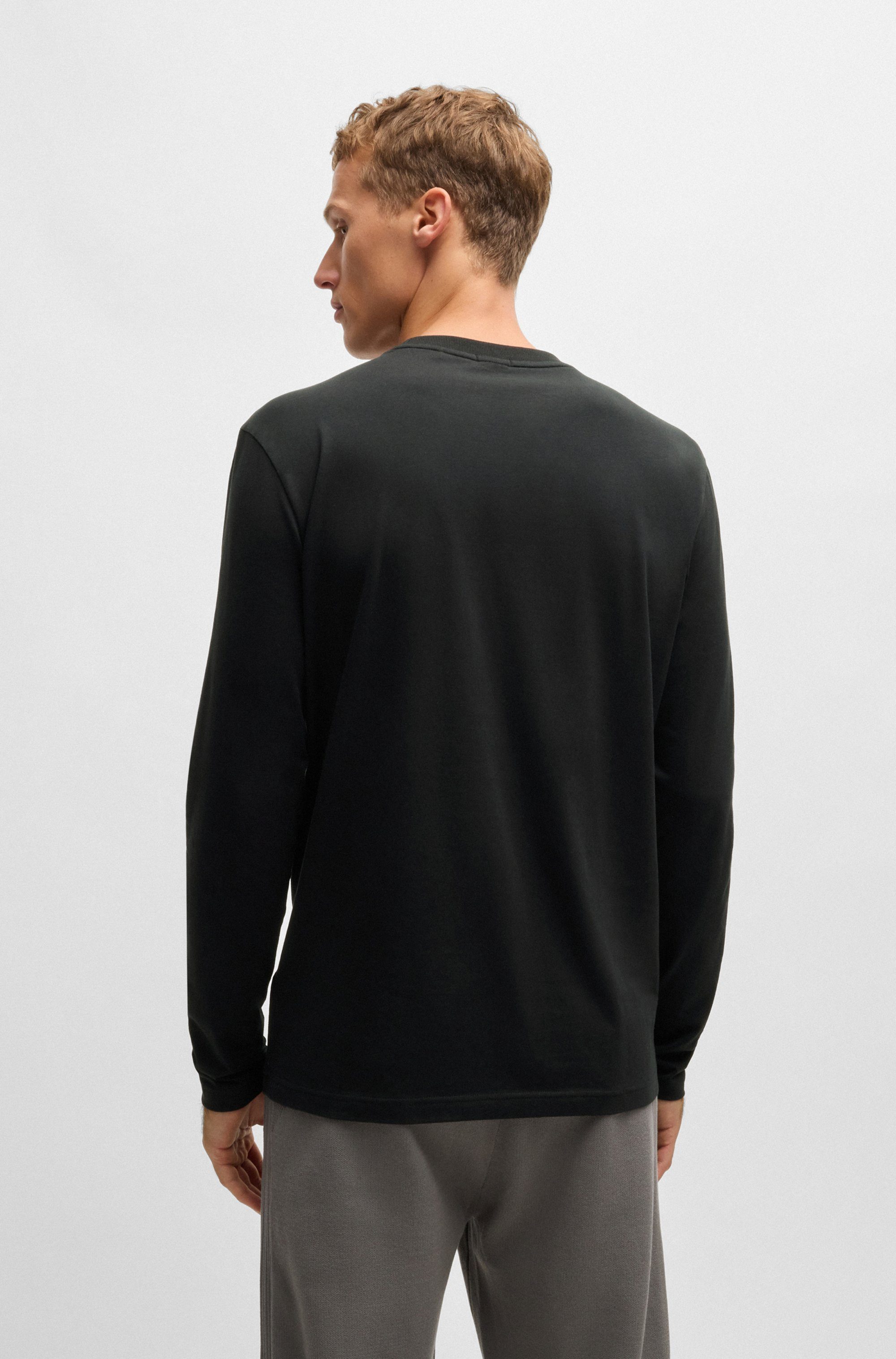 BOSS GREEN Shirt met lange mouwen Tee Long met een ronde hals