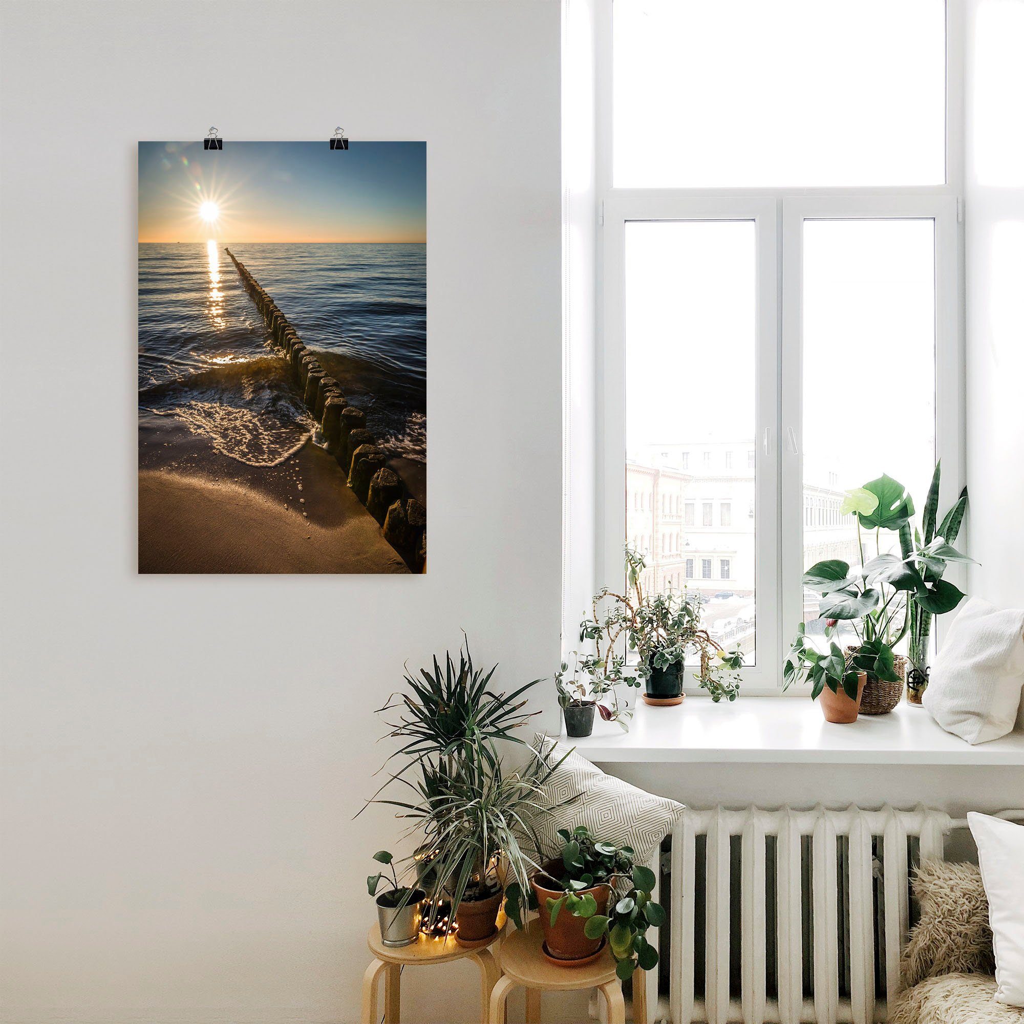 Artland Wandfolie Kribben en zonsondergang Oostzee