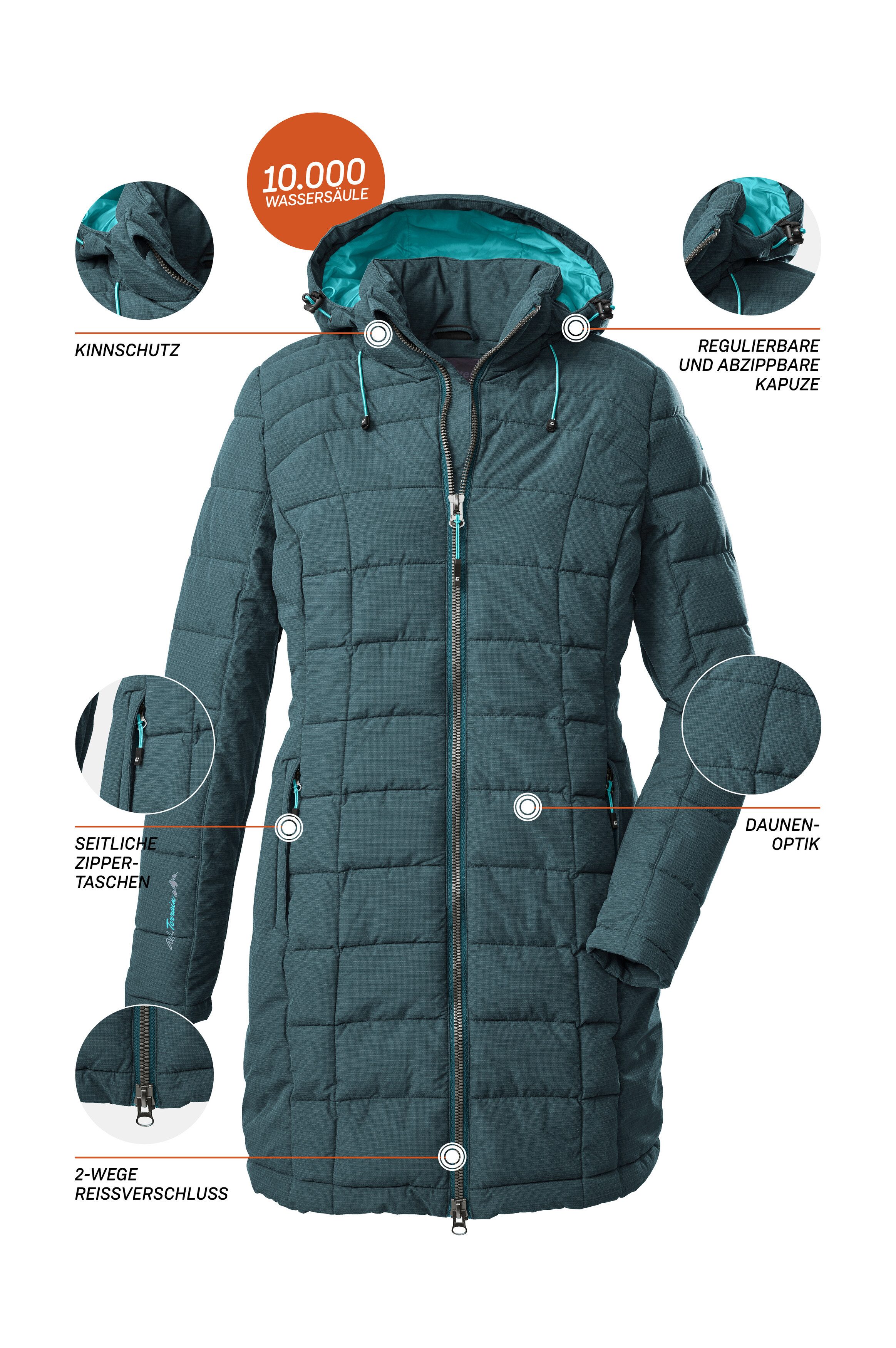 Killtec Gewatteerde jas Skane WMN Quilted PRK Moderne parka van killtec: warm, water- en winddicht, ademend