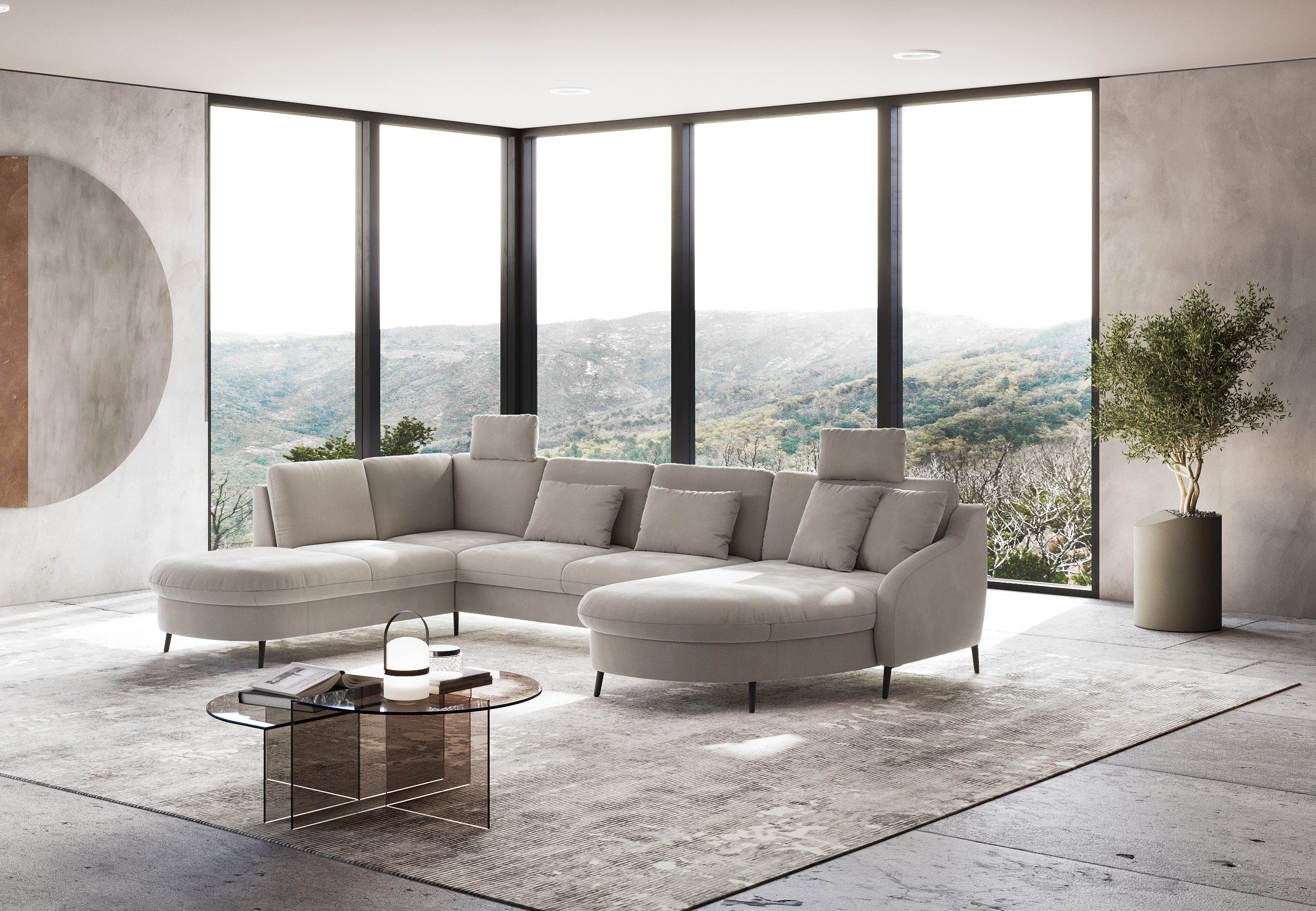 sit&more Zithoek Soul U-model optioneel met bed en bedlade