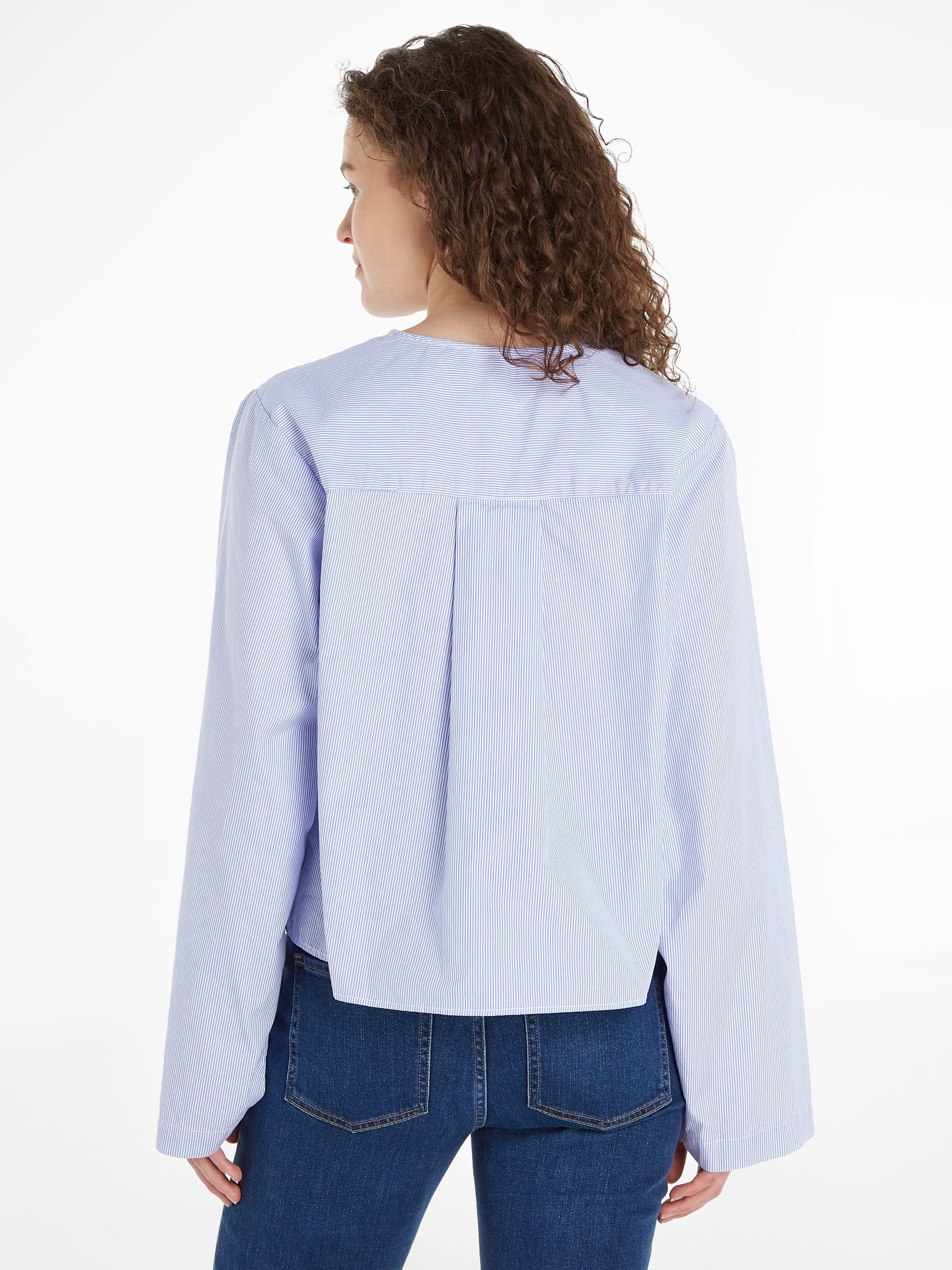 Tommy Hilfiger Overhemdblouse COTTON STP V-NECK BLOUSE