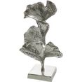 gilde deco-object sculptuur ginkgo, zilver hoogte 40 cm, van metaal, woonkamer (1 stuk) zilver