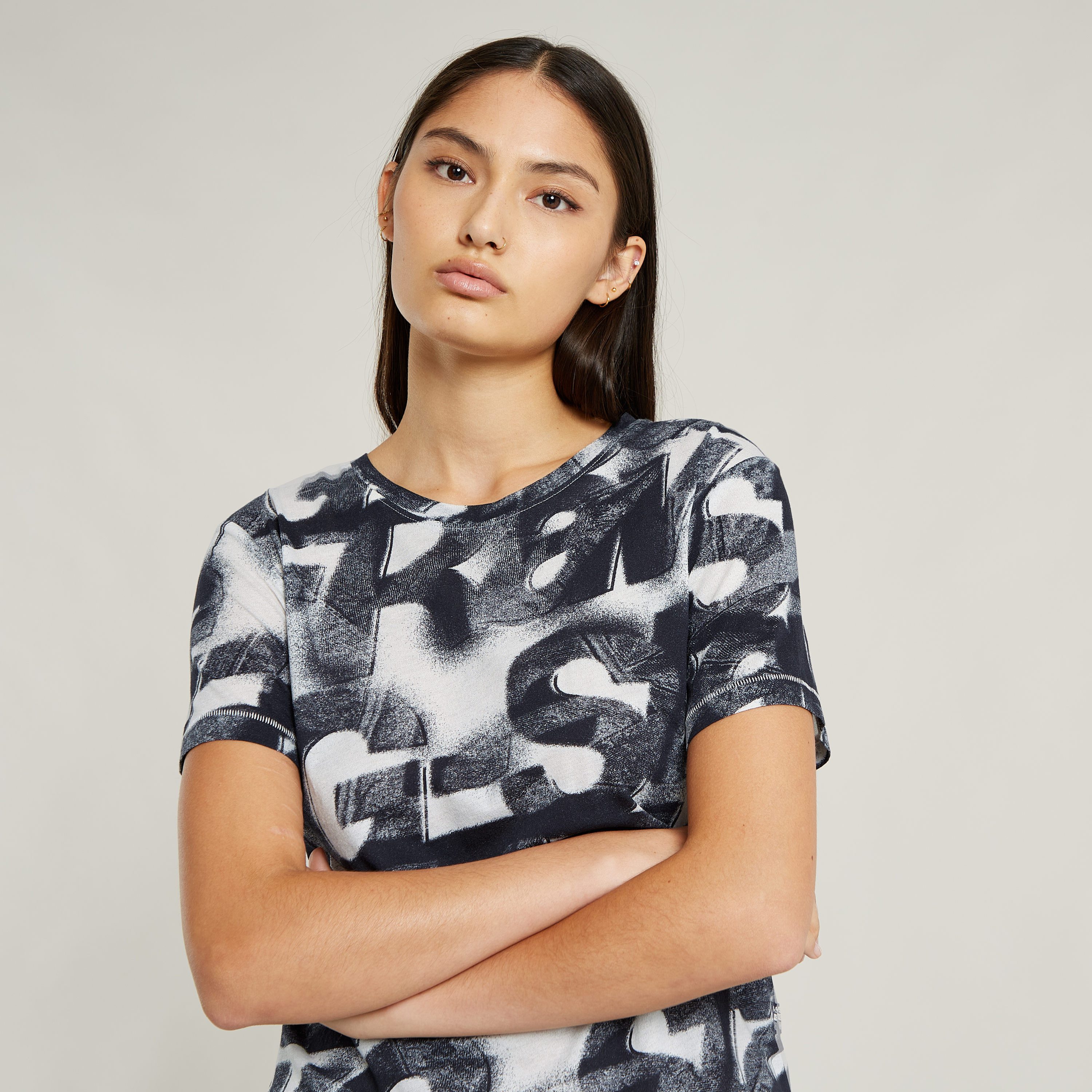 G-Star RAW T-shirt Sprayed Letters met all-over print