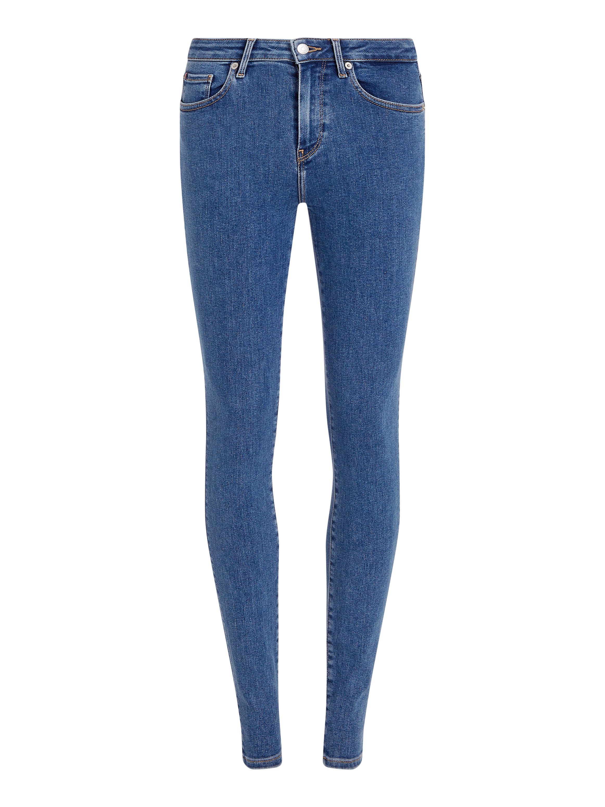 Tommy Hilfiger Skinny fit jeans COMO SKINNY RW BLACK met logo-badge