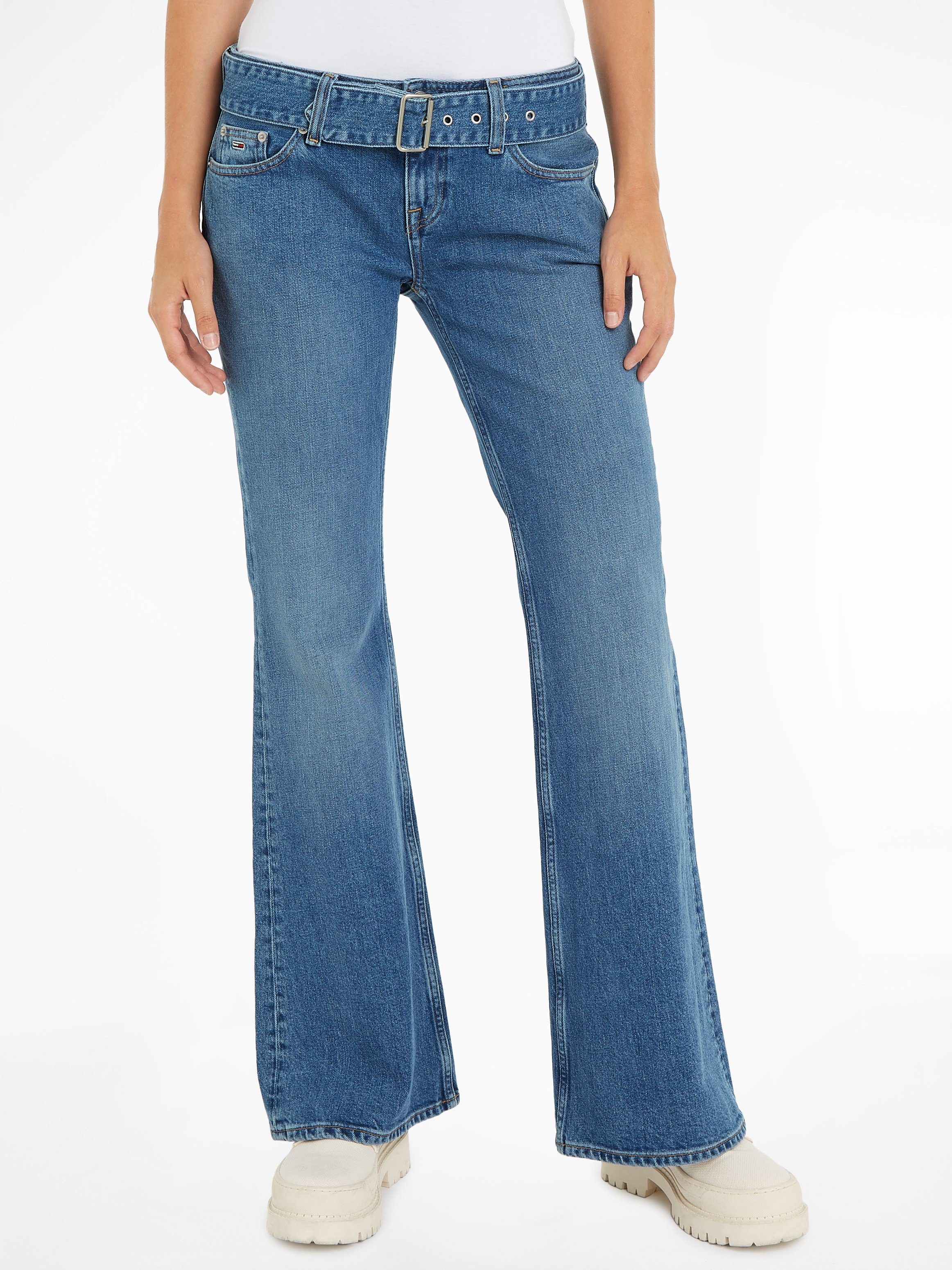 TOMMY JEANS Wijd uitlopende jeans LW FLR BELTED BH7136